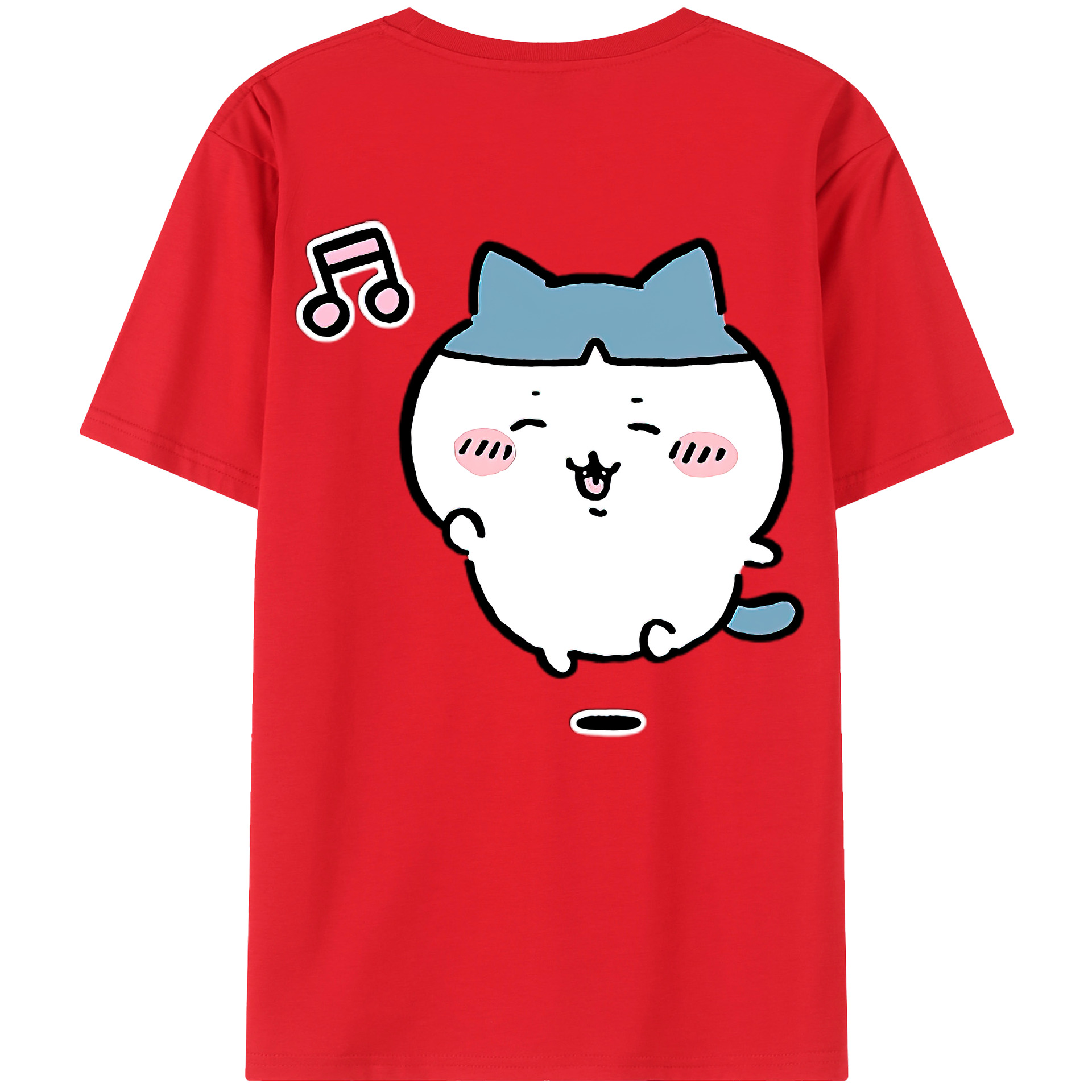 （画像用） ちいかわ ハチワレ Chii-kawa hachiware 綿100％半袖Tシャツ（背面プリント）
