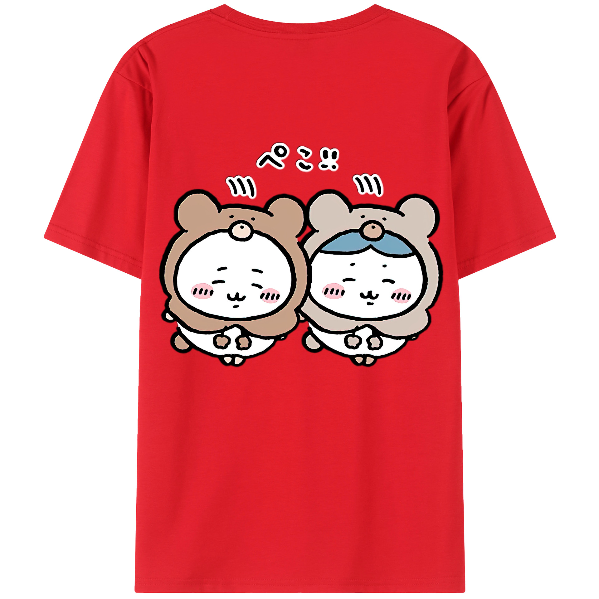 （画像用） ちいかわ ハチワレ Chii-kawa hachiware 綿100％半袖Tシャツ（背面プリント）