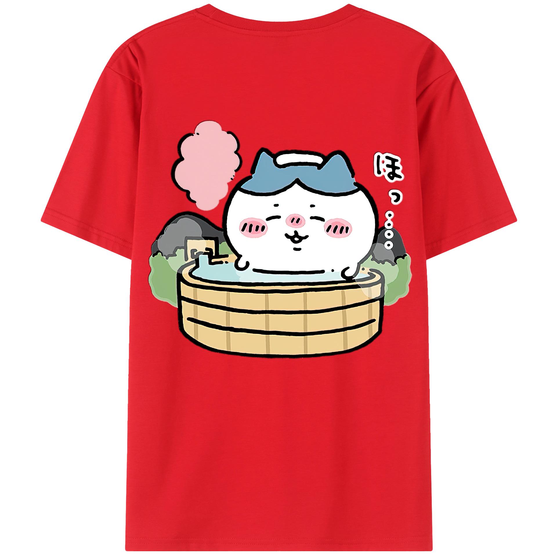 （画像用） ちいかわ ハチワレ Chii-kawa hachiware 綿100％半袖Tシャツ（背面プリント）