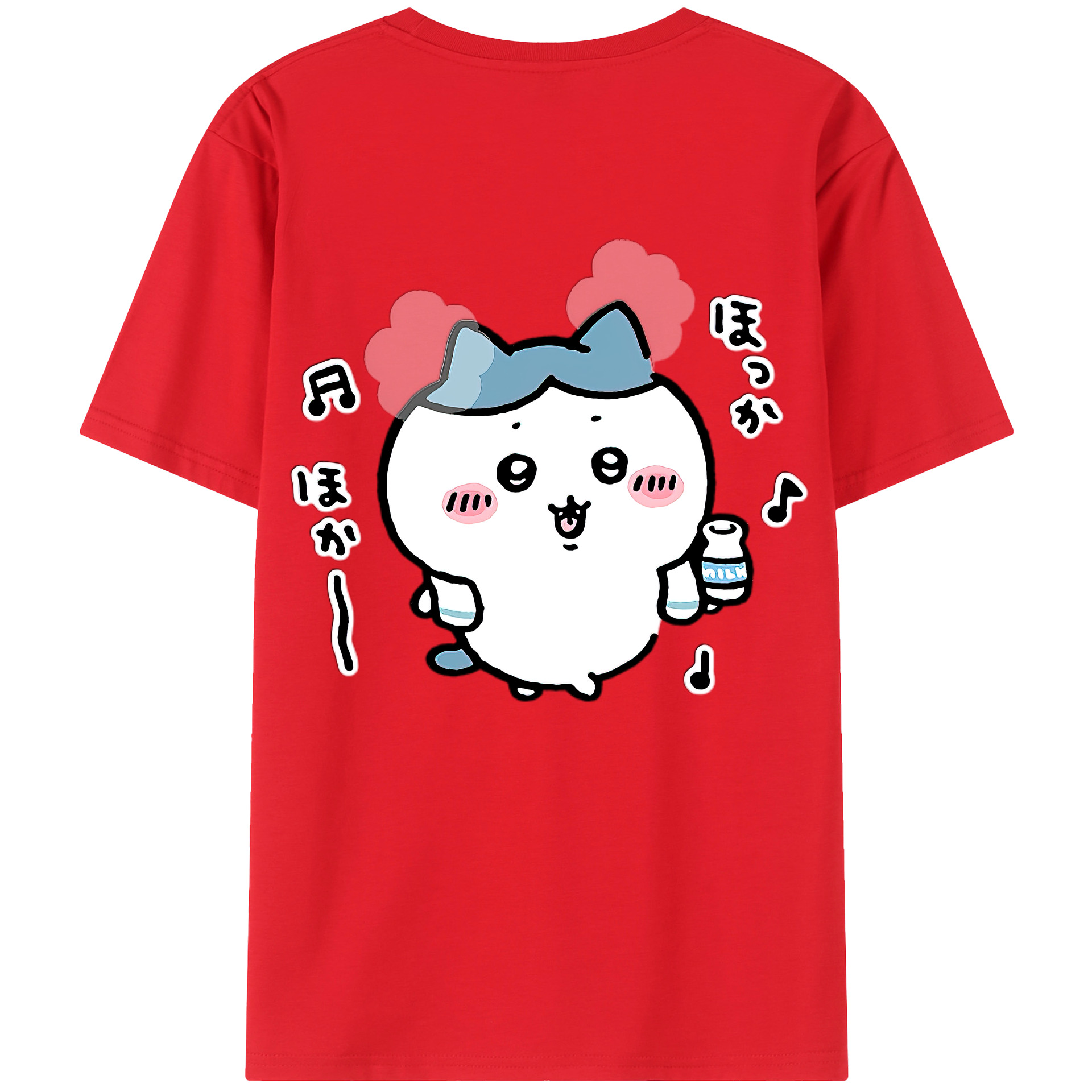 （画像用） ちいかわ ハチワレ Chii-kawa hachiware 綿100％半袖Tシャツ（背面プリント）