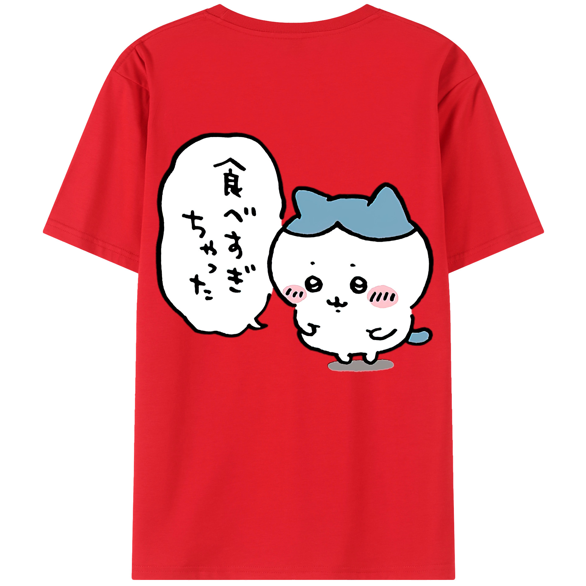 （画像用） ちいかわ ハチワレ Chii-kawa hachiware 綿100％半袖Tシャツ（背面プリント）