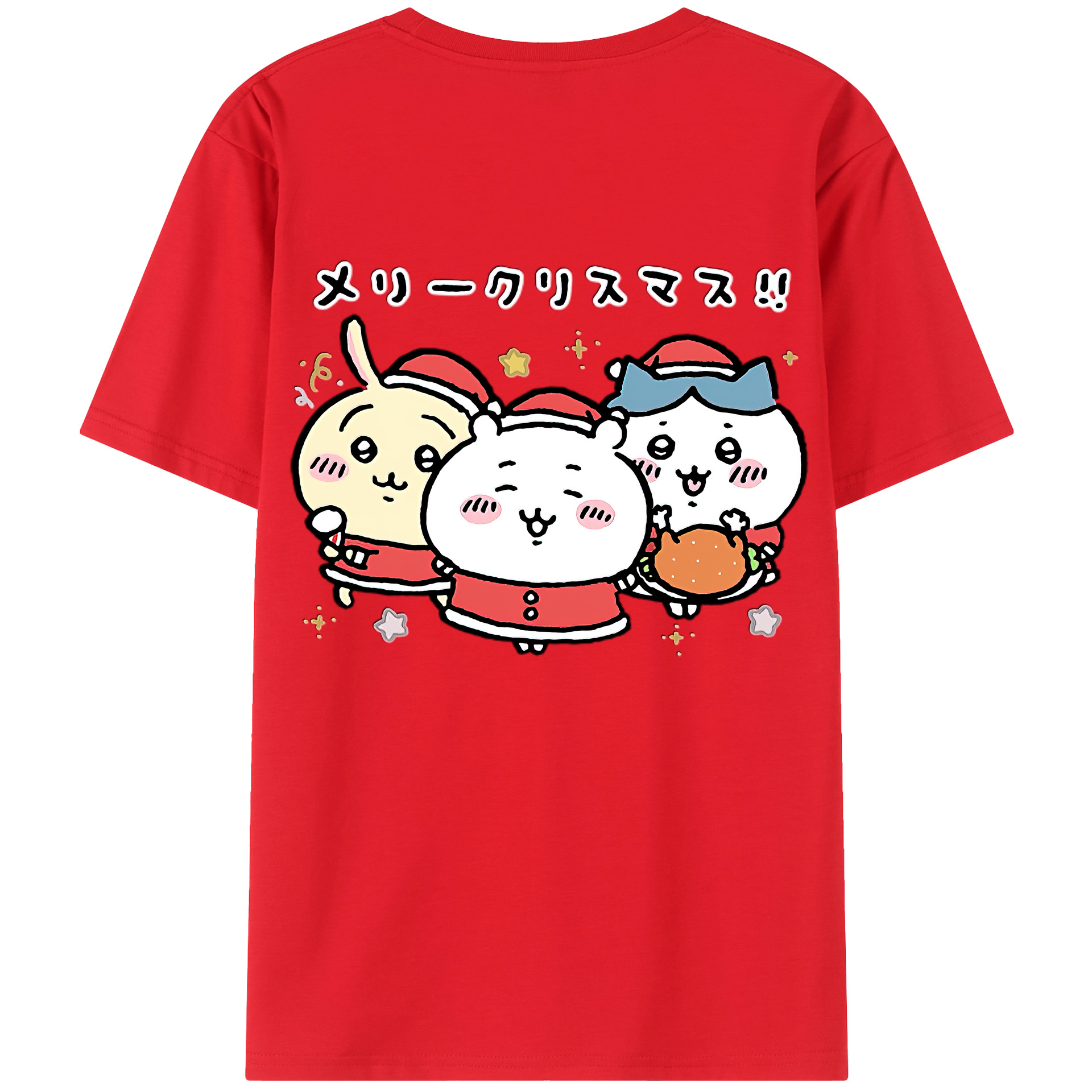 （画像用） ちいかわ ハチワレ Chii-kawa hachiware 綿100％半袖Tシャツ（背面プリント）