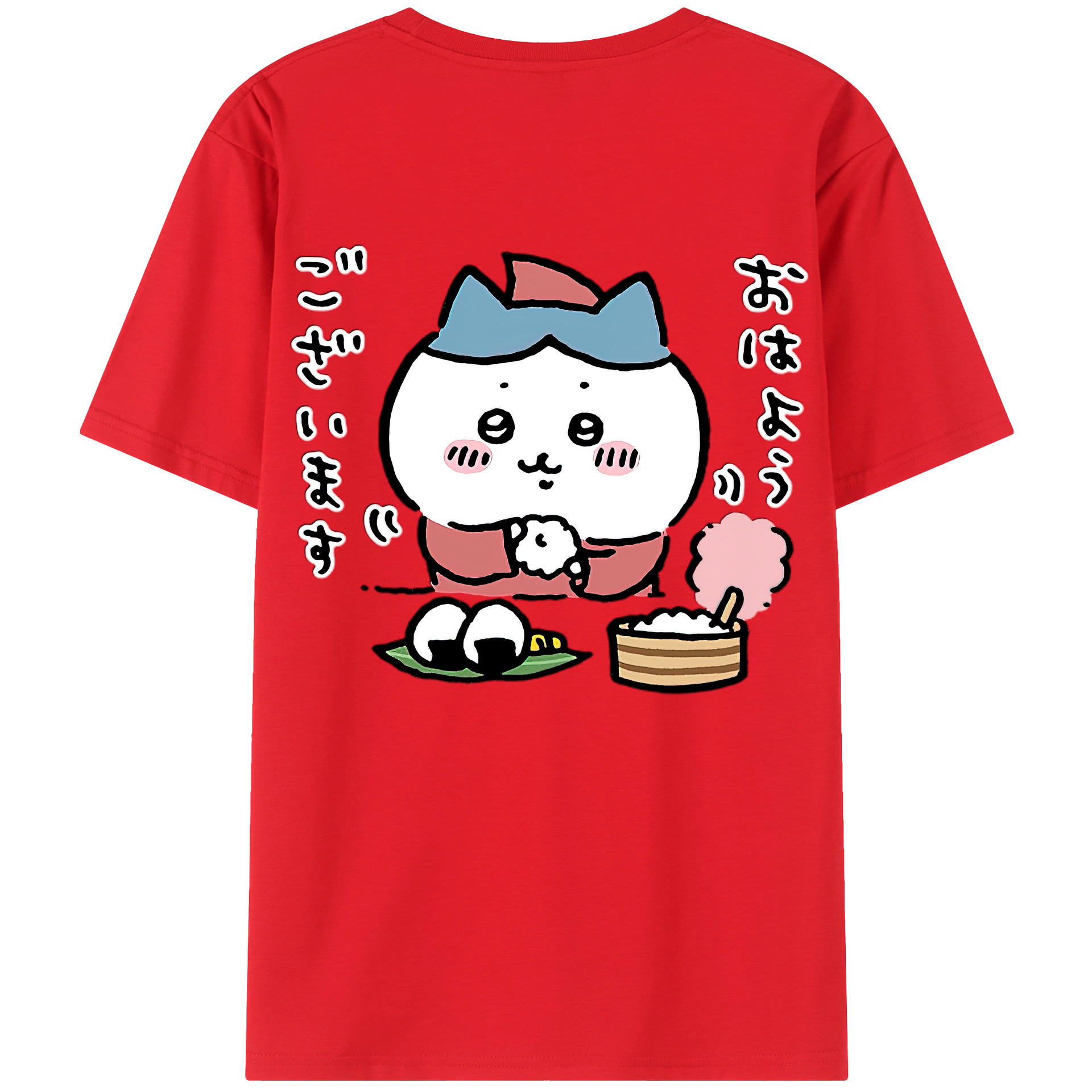 （画像用） ちいかわ ハチワレ Chii-kawa hachiware 綿100％半袖Tシャツ（背面プリント）