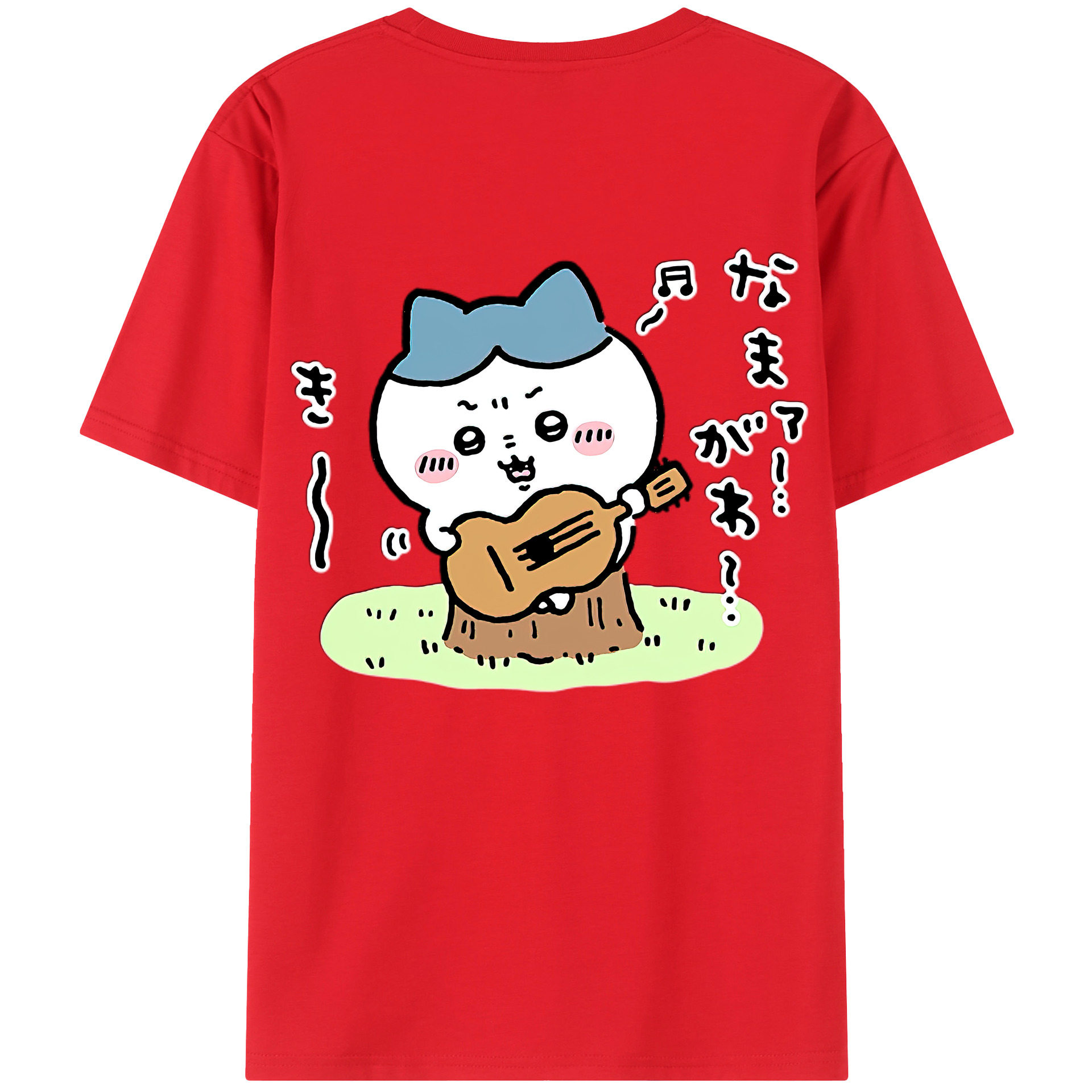 （画像用） ちいかわ ハチワレ Chii-kawa hachiware 綿100％半袖Tシャツ（背面プリント）