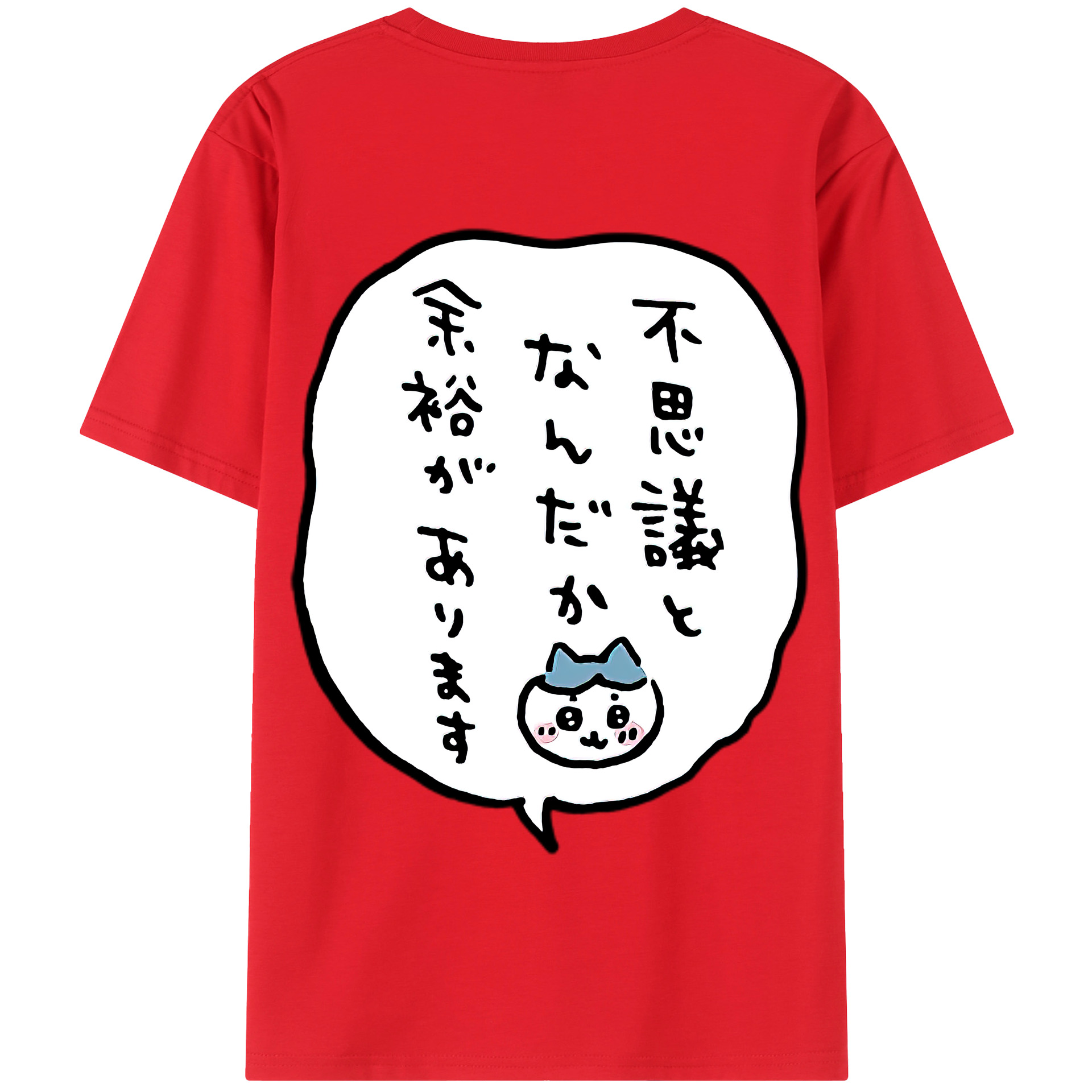（画像用） ちいかわ ハチワレ Chii-kawa hachiware 綿100％半袖Tシャツ（背面プリント）