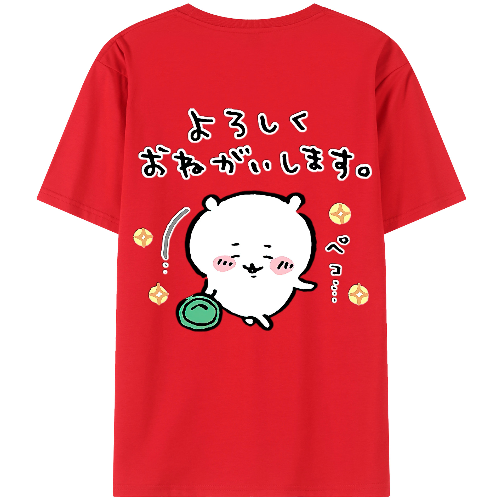（画像用） ちいかわ ちいかわ Chii-kawa chiikawa 綿100％半袖Tシャツ（背面プリント）