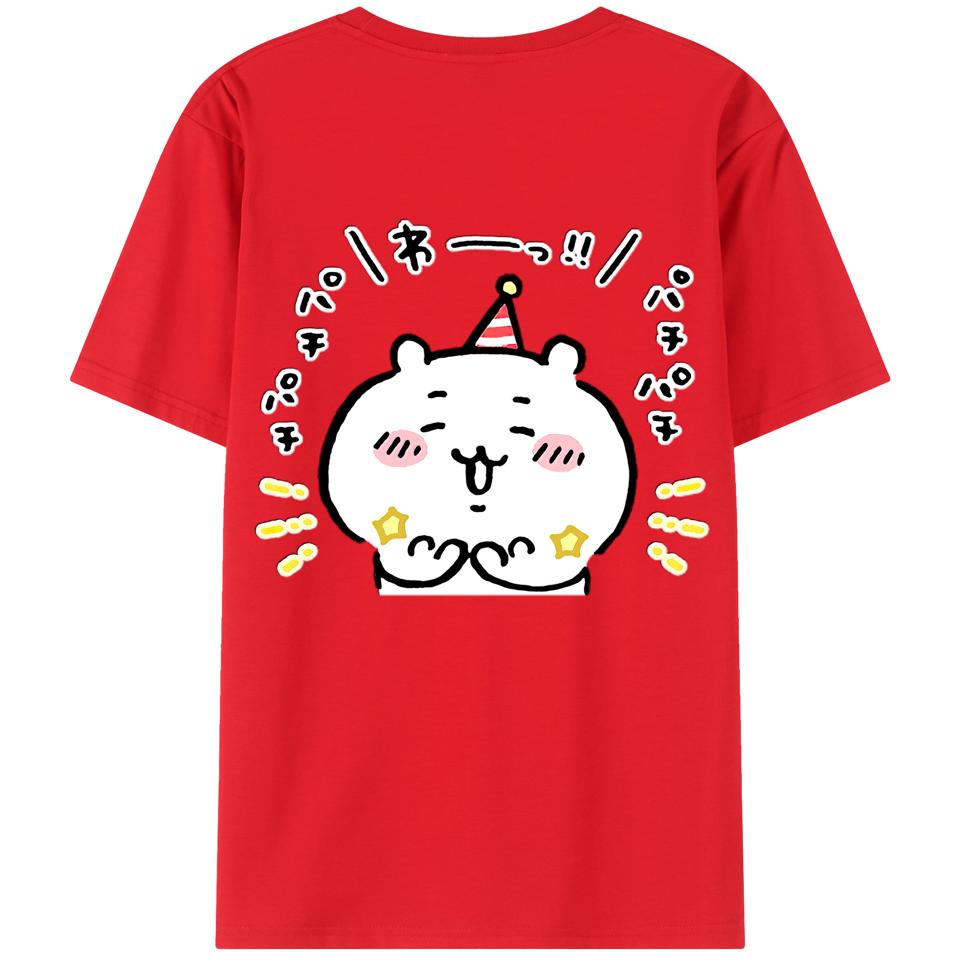 （画像用） ちいかわ ちいかわ Chii-kawa chiikawa 綿100％半袖Tシャツ（背面プリント）