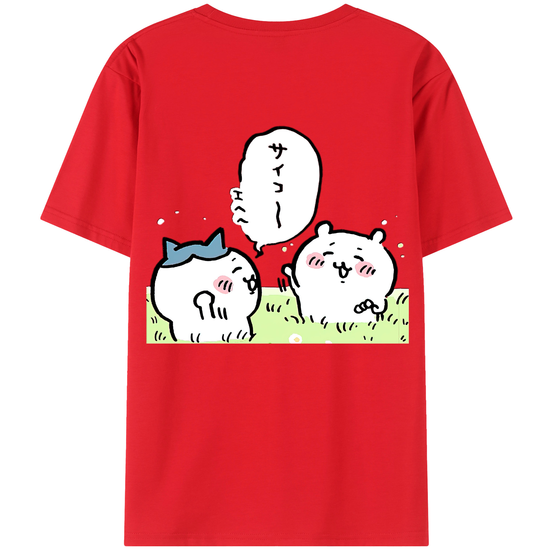 （画像用） ちいかわ ちいかわ Chii-kawa chiikawa 綿100％半袖Tシャツ（背面プリント）
