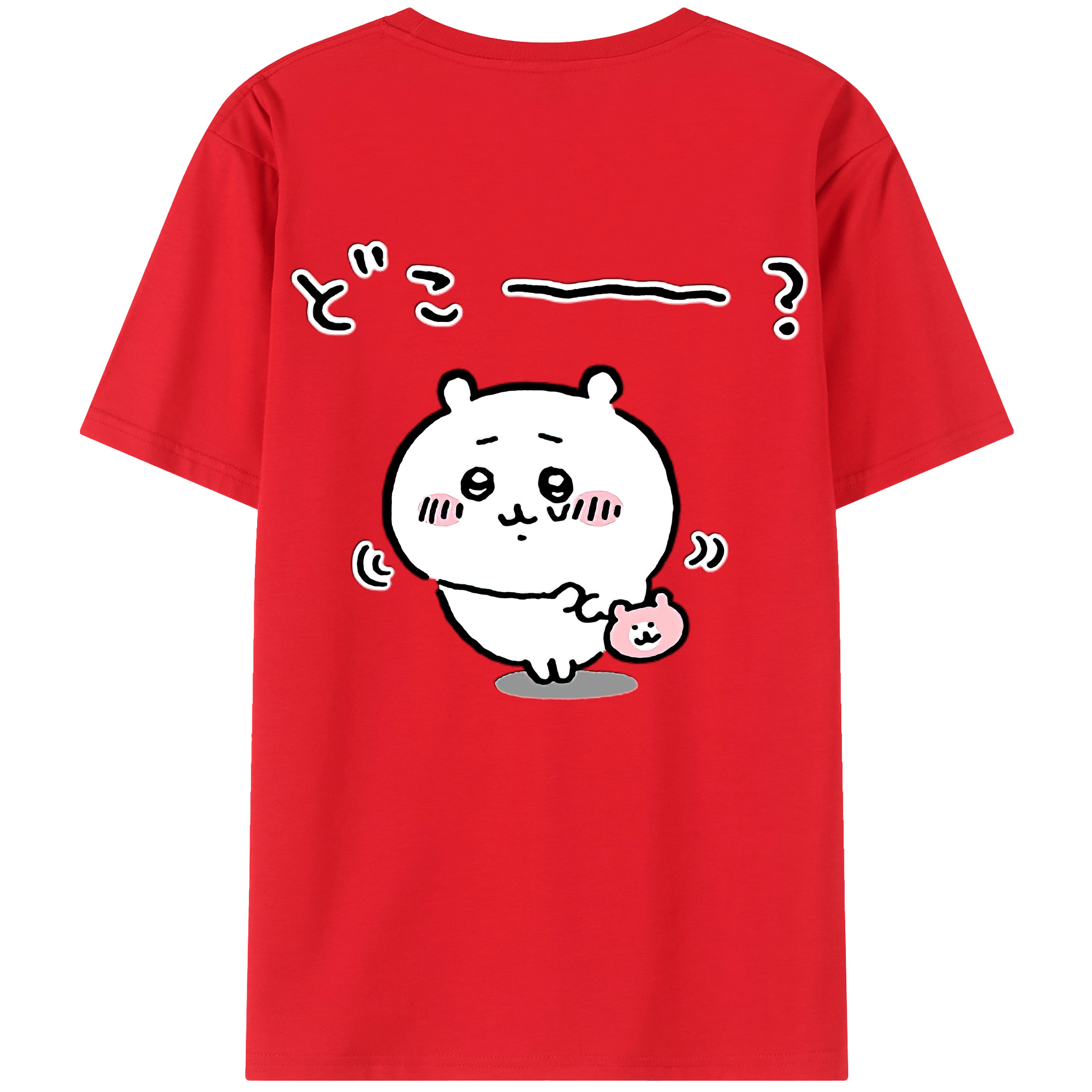 （画像用） ちいかわ ちいかわ Chii-kawa chiikawa 綿100％半袖Tシャツ（背面プリント）