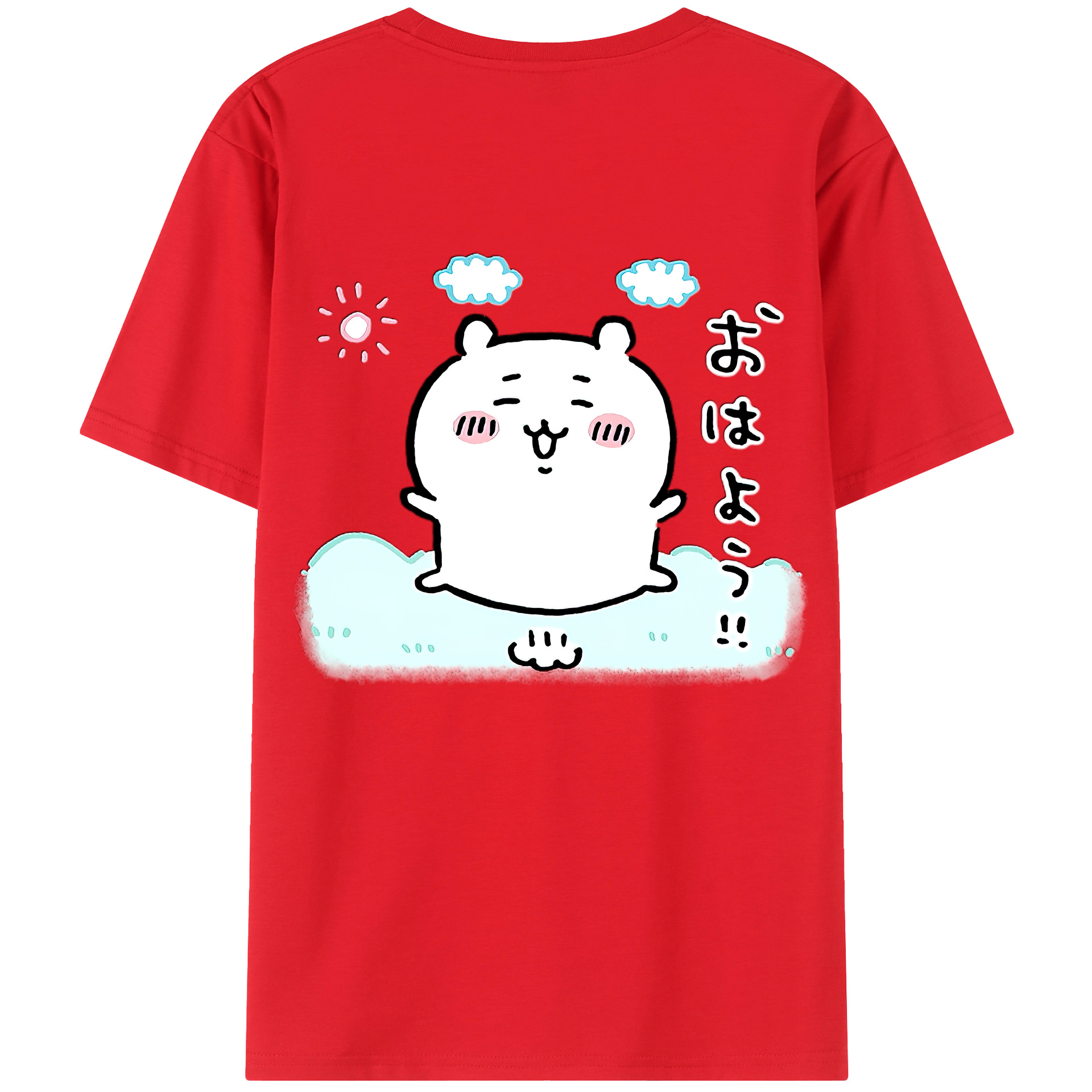 （画像用） ちいかわ ちいかわ Chii-kawa chiikawa 綿100％半袖Tシャツ（背面プリント）