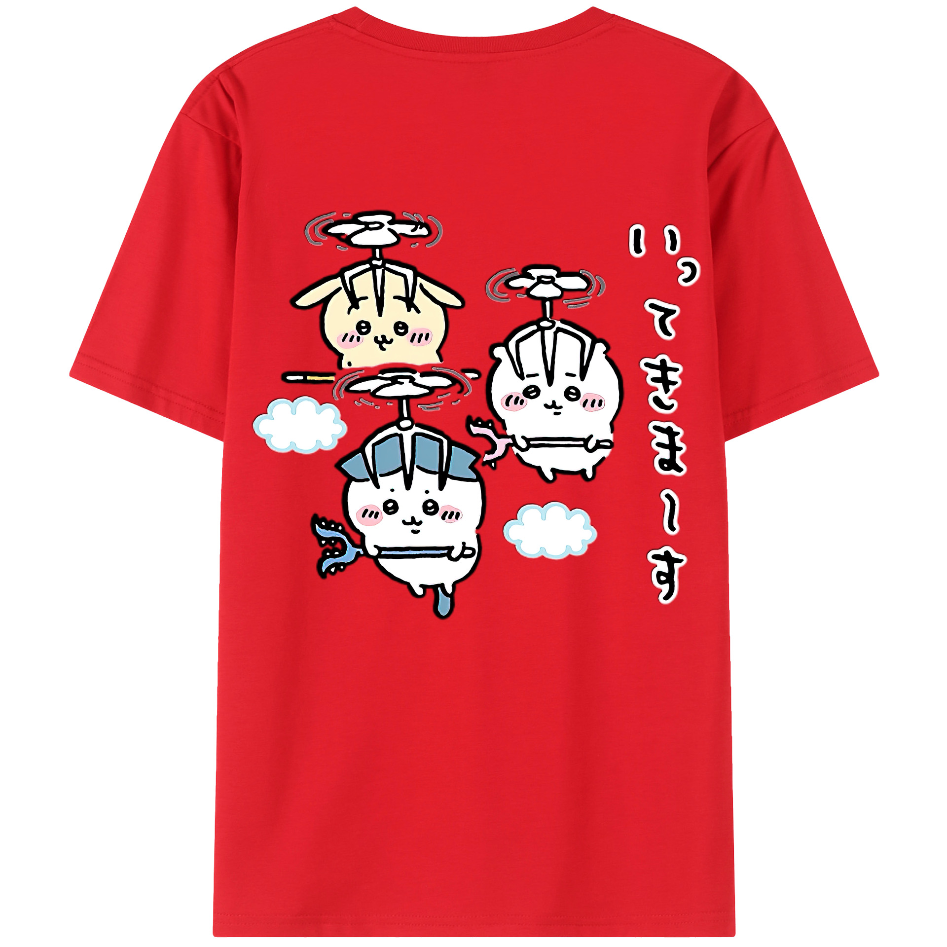 （画像用） ちいかわ ちいかわ Chii-kawa chiikawa 綿100％半袖Tシャツ（背面プリント）