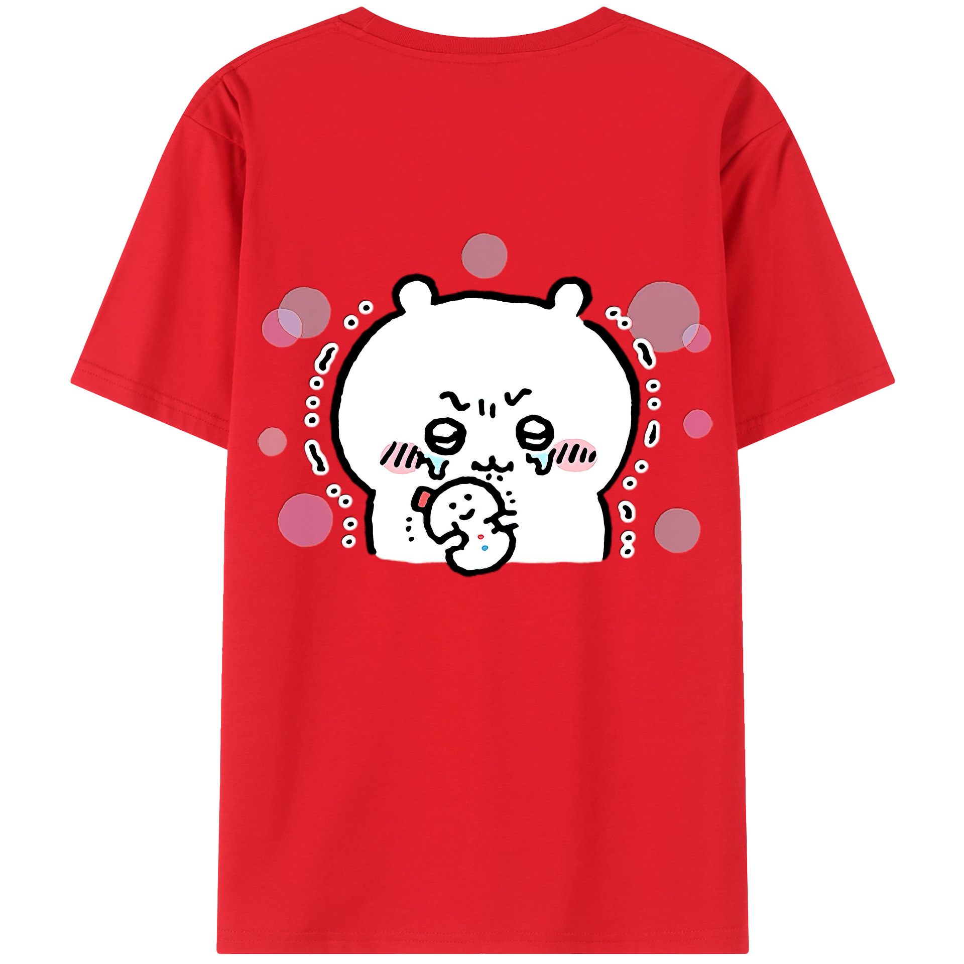 （画像用） ちいかわ ちいかわ Chii-kawa chiikawa 綿100％半袖Tシャツ（背面プリント）