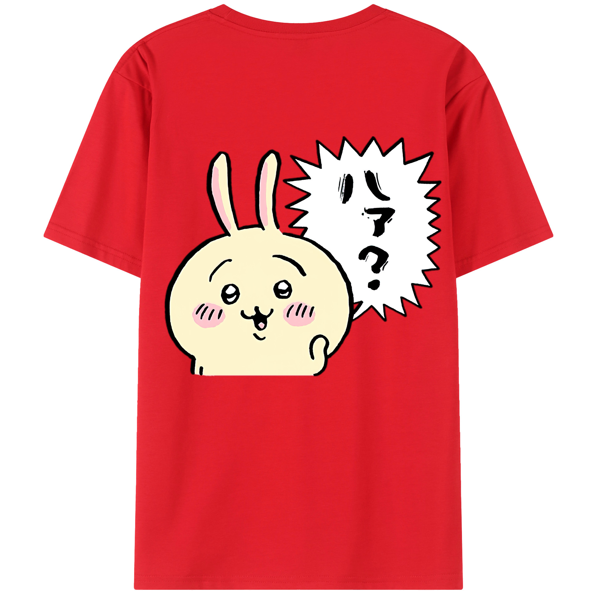 （画像用） ちいかわ うさぎ Chii-kawa usagi 綿100％半袖Tシャツ（背面プリント）