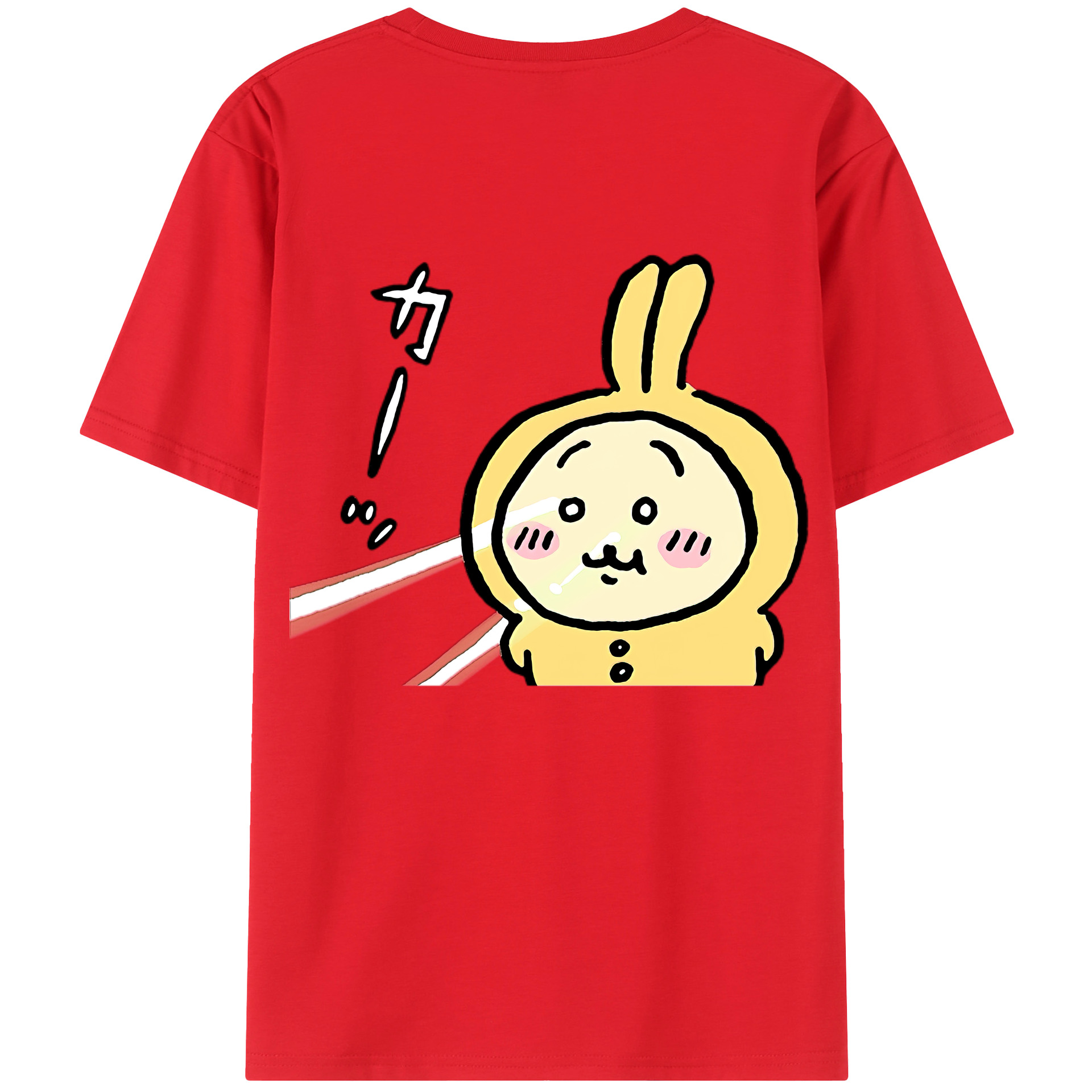 （画像用） ちいかわ うさぎ Chii-kawa usagi 綿100％半袖Tシャツ（背面プリント）
