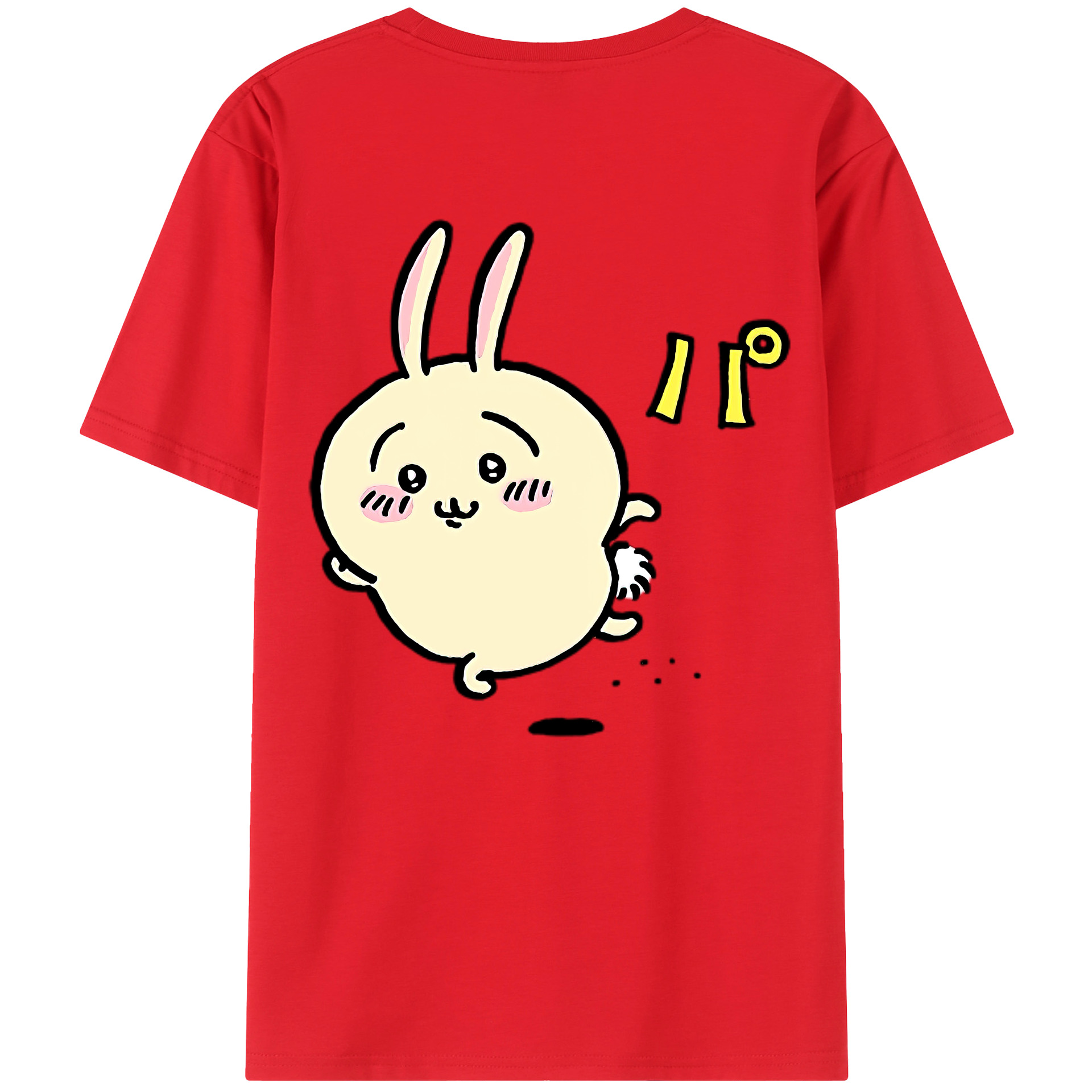 （画像用） ちいかわ うさぎ Chii-kawa usagi 綿100％半袖Tシャツ（背面プリント）
