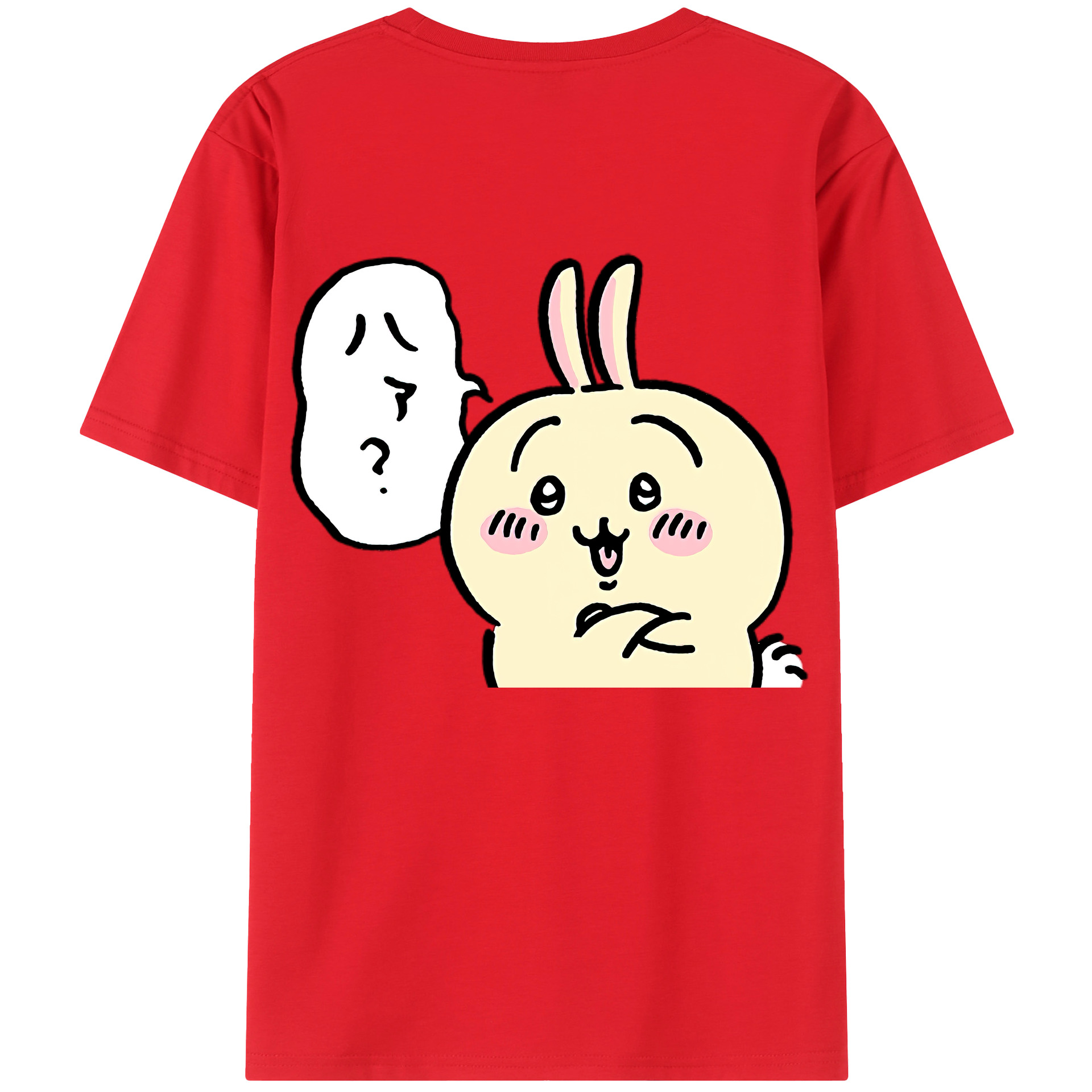 （画像用） ちいかわ うさぎ Chii-kawa usagi 綿100％半袖Tシャツ（背面プリント）