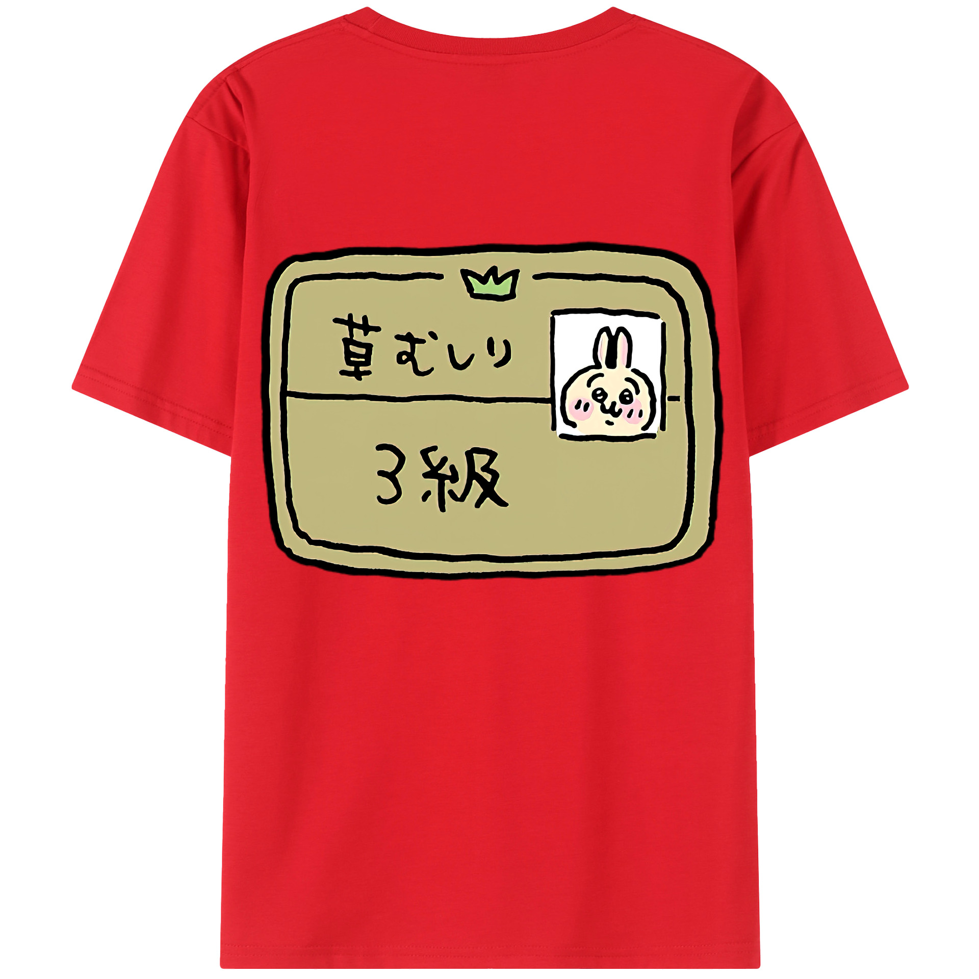（画像用） ちいかわ うさぎ Chii-kawa usagi 綿100％半袖Tシャツ（背面プリント）