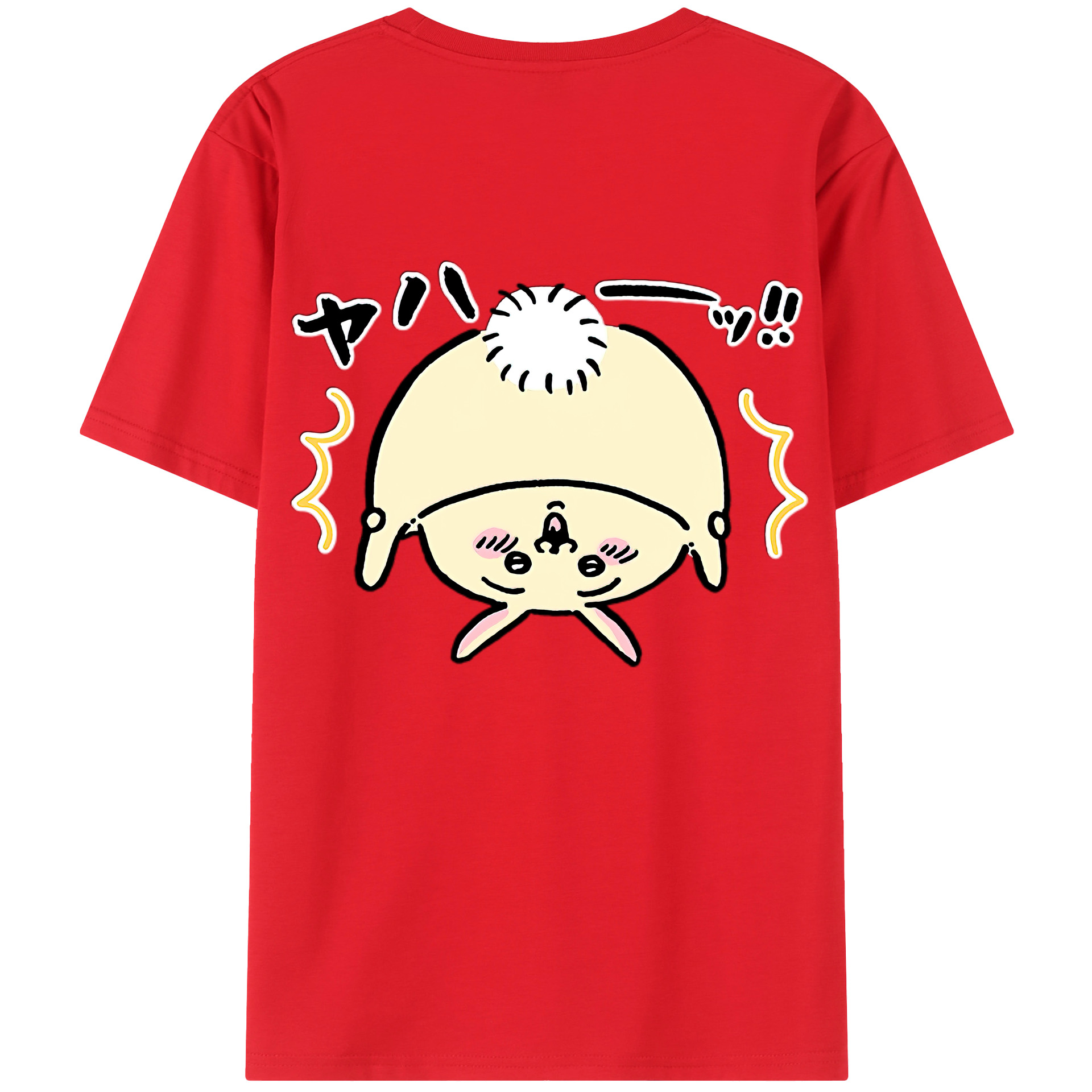 （画像用） ちいかわ うさぎ Chii-kawa usagi 綿100％半袖Tシャツ（背面プリント）