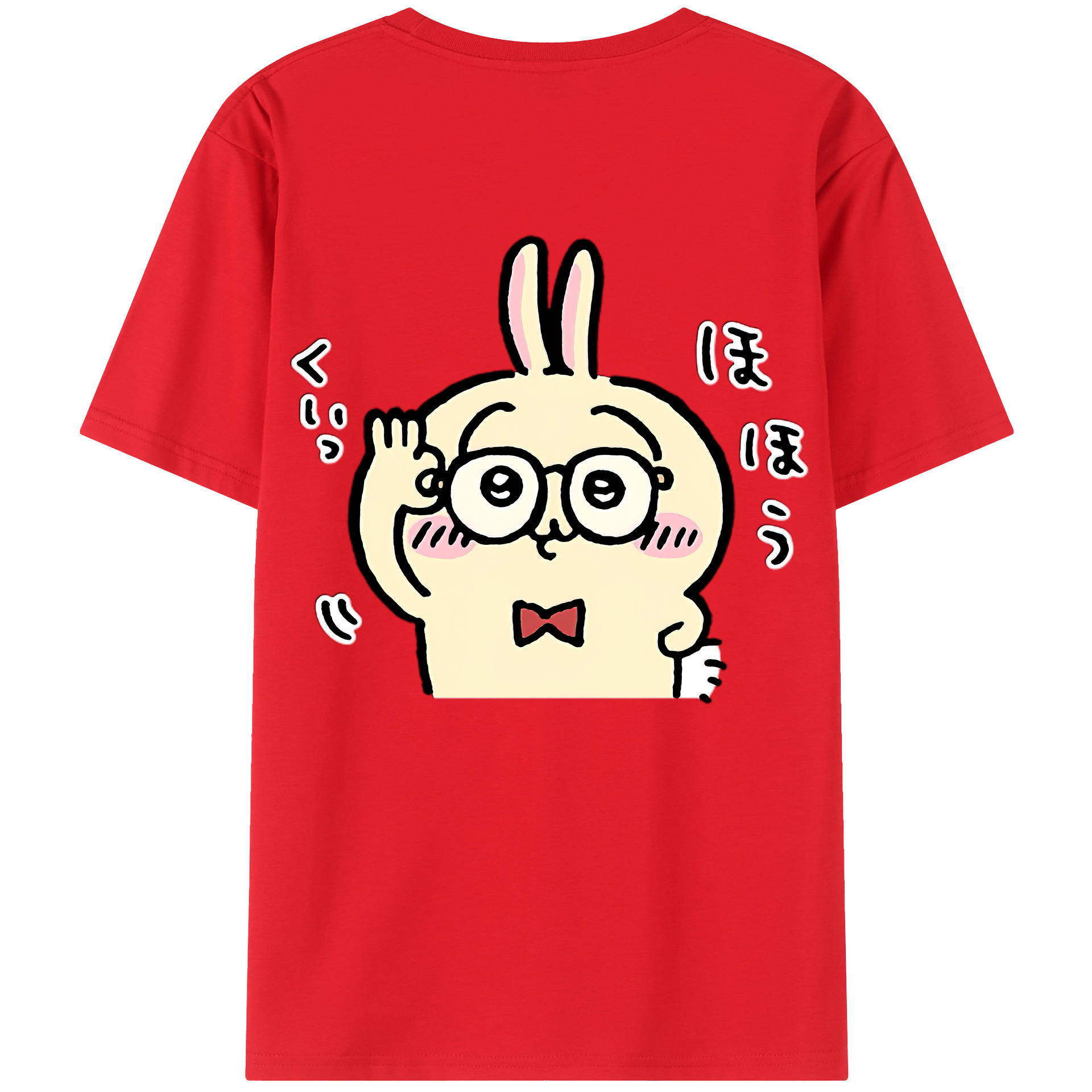 （画像用） ちいかわ うさぎ Chii-kawa usagi 綿100％半袖Tシャツ（背面プリント）