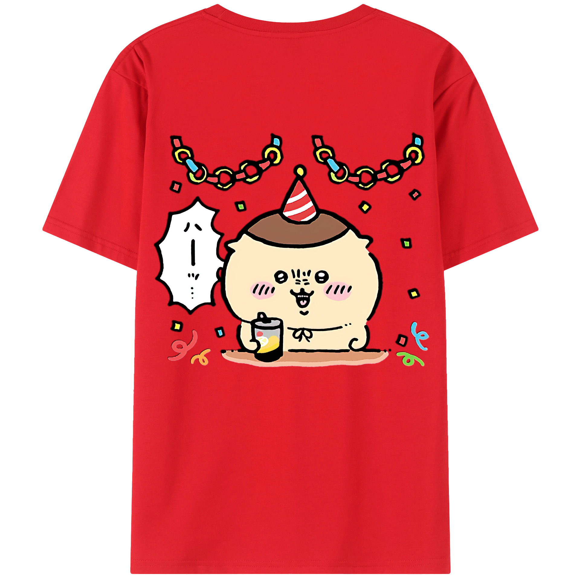 （画像用） ちいかわ くりまんじゅう Chii-kawa kuri manjū 綿100％半袖Tシャツ（背面プリント）