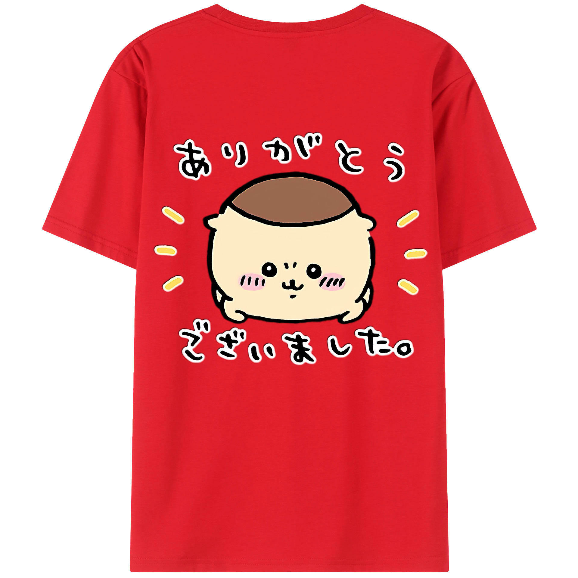 （画像用） ちいかわ くりまんじゅう Chii-kawa kuri manjū 綿100％半袖Tシャツ（背面プリント）
