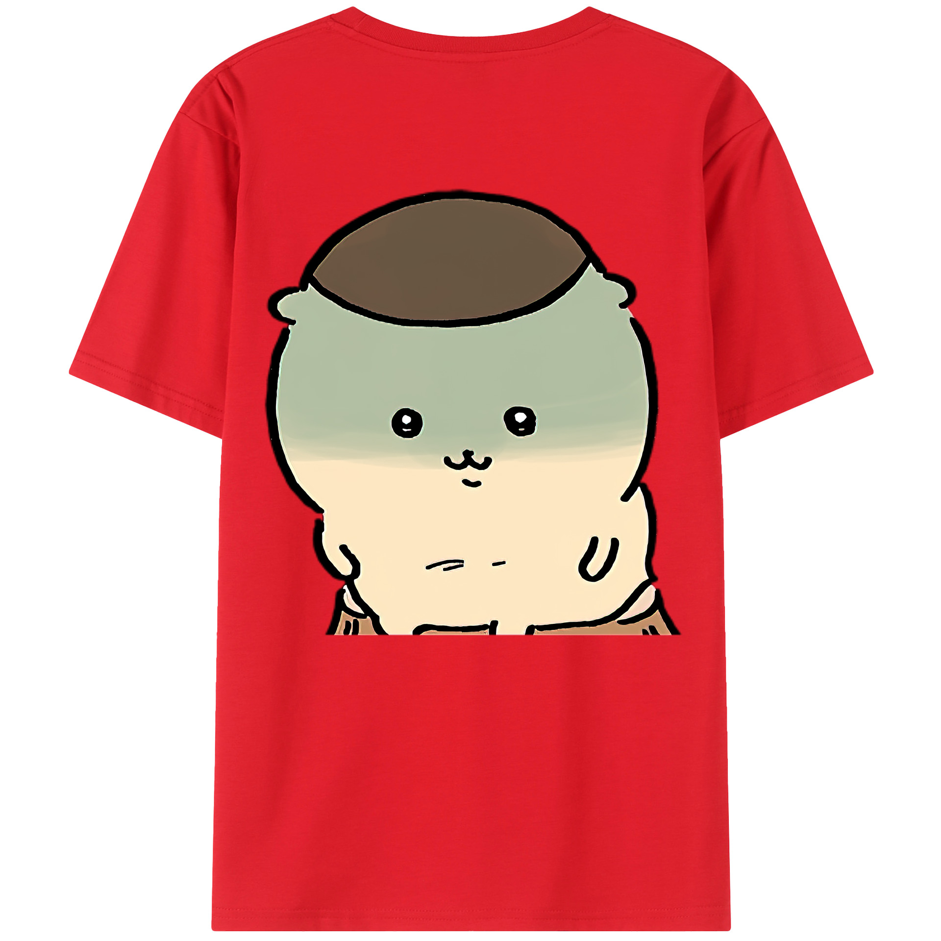 （画像用） ちいかわ くりまんじゅう Chii-kawa kuri manjū 綿100％半袖Tシャツ（背面プリント）