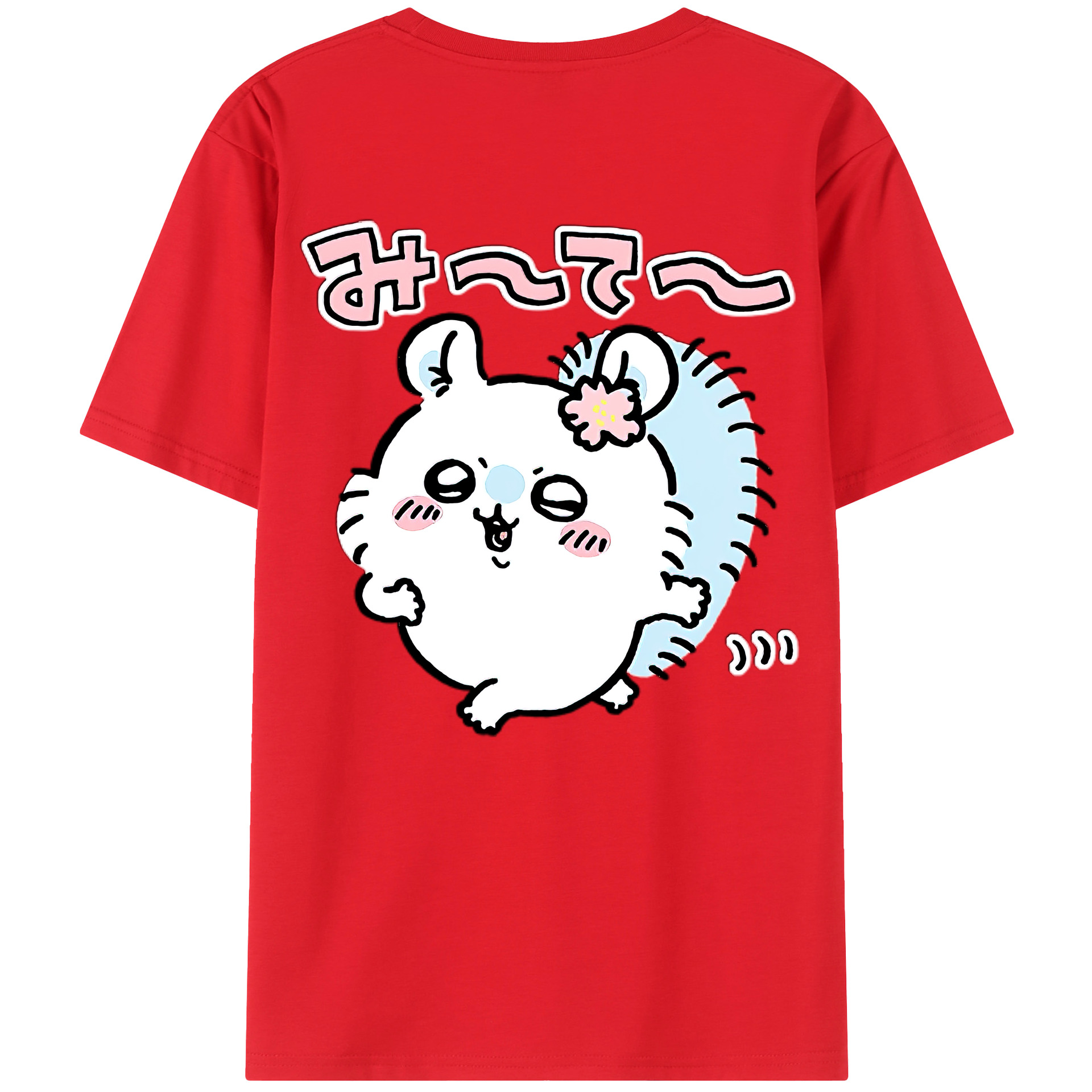 （画像用） ちいかわ モモンガ Chii-kawa Momonga 綿100％半袖Tシャツ（背面プリント）