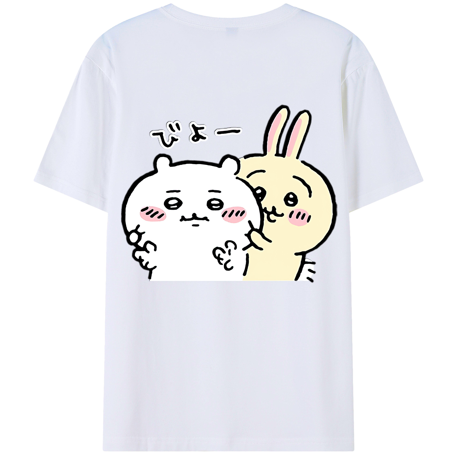 （画像用） ちいかわ うさぎ Chii-kawa usagi 綿100％半袖Tシャツ（背面プリント）