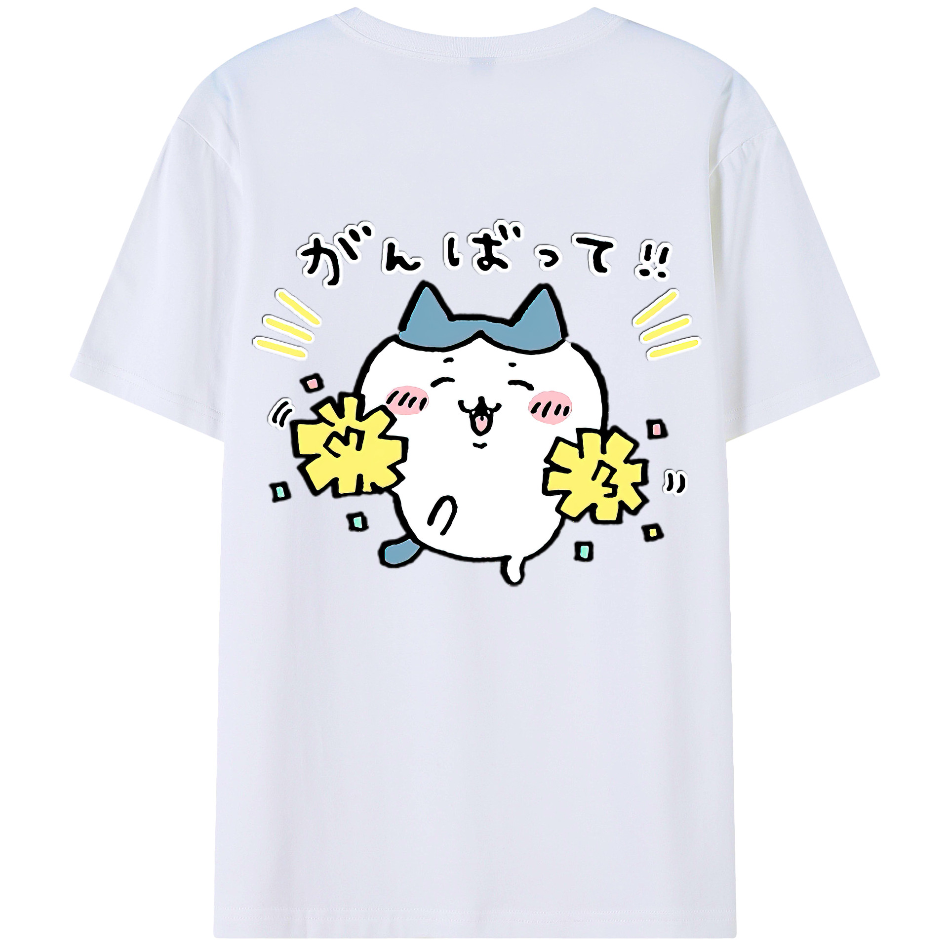 （画像用） ちいかわ ハチワレ Chii-kawa hachiware 綿100％半袖Tシャツ（背面プリント）