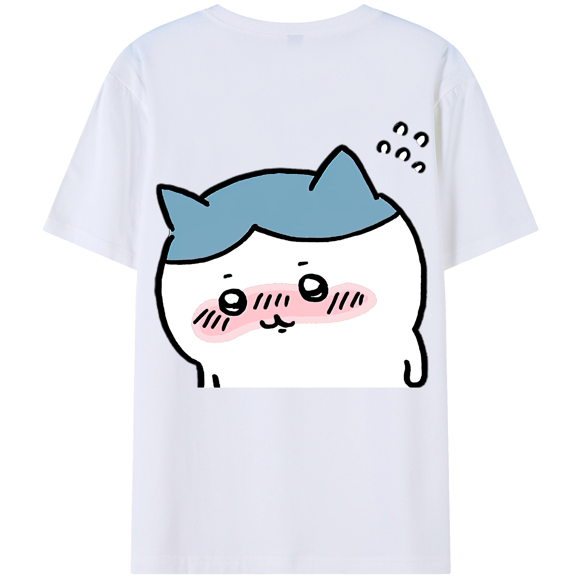 （画像用） ちいかわ ハチワレ Chii-kawa hachiware 綿100％半袖Tシャツ（背面プリント）
