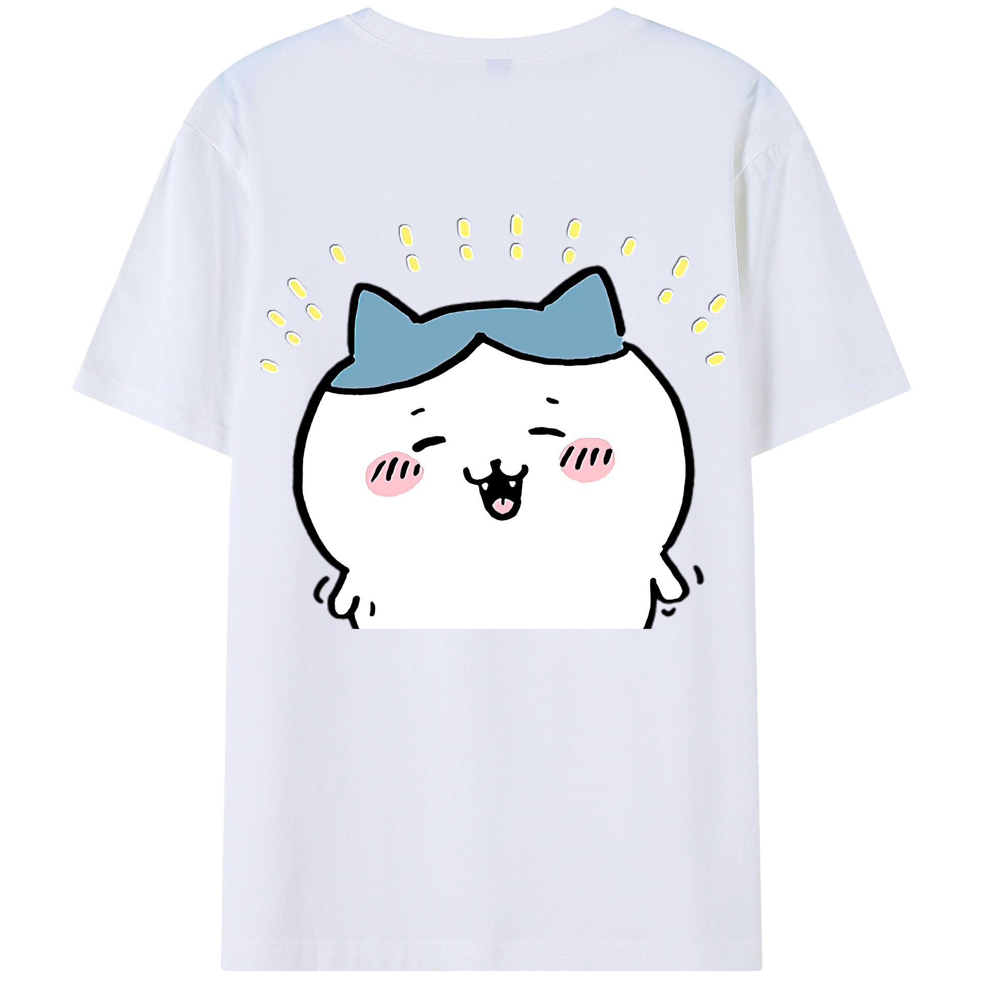 （画像用） ちいかわ ハチワレ Chii-kawa hachiware 綿100％半袖Tシャツ（背面プリント）