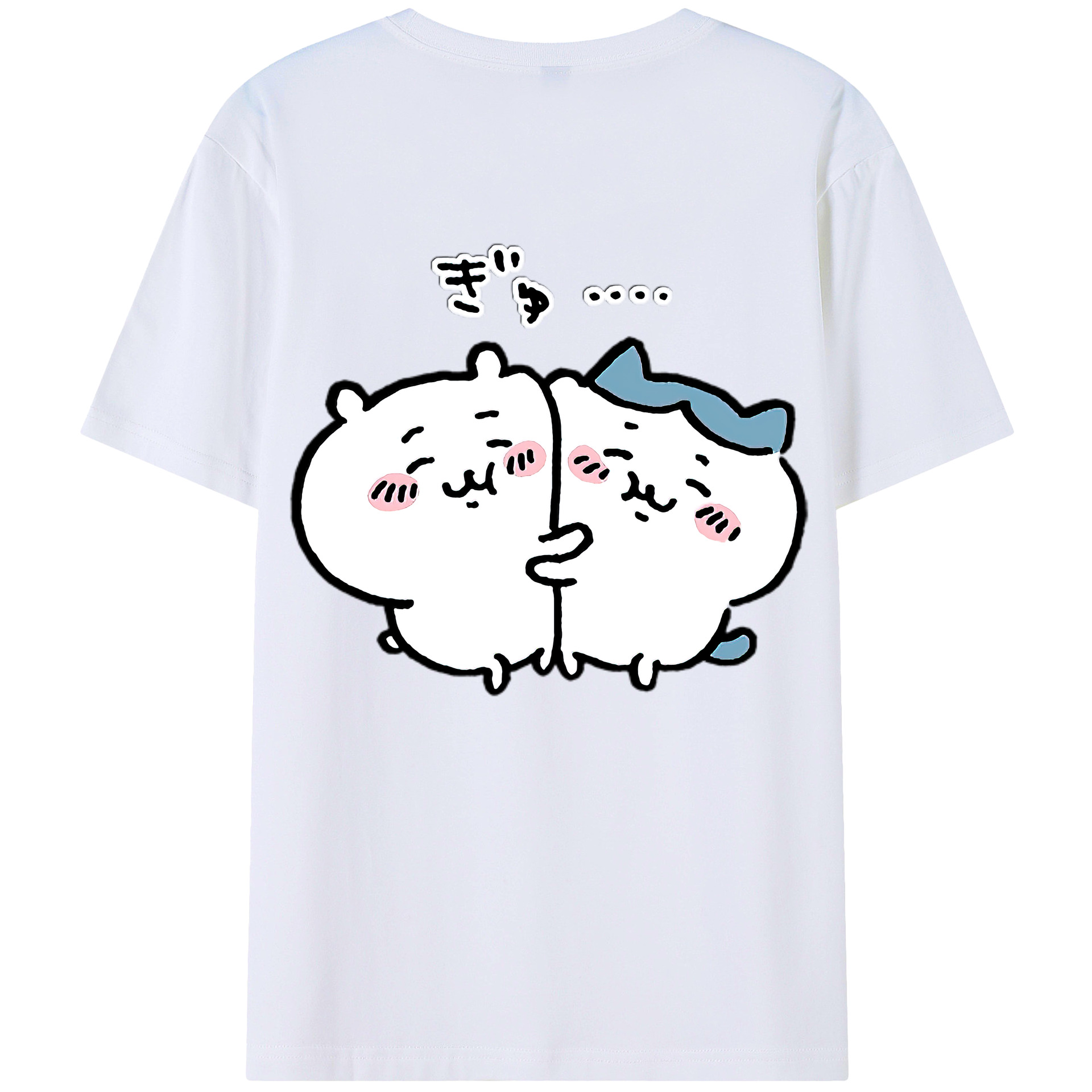 （画像用） ちいかわ ハチワレ Chii-kawa hachiware 綿100％半袖Tシャツ（背面プリント）