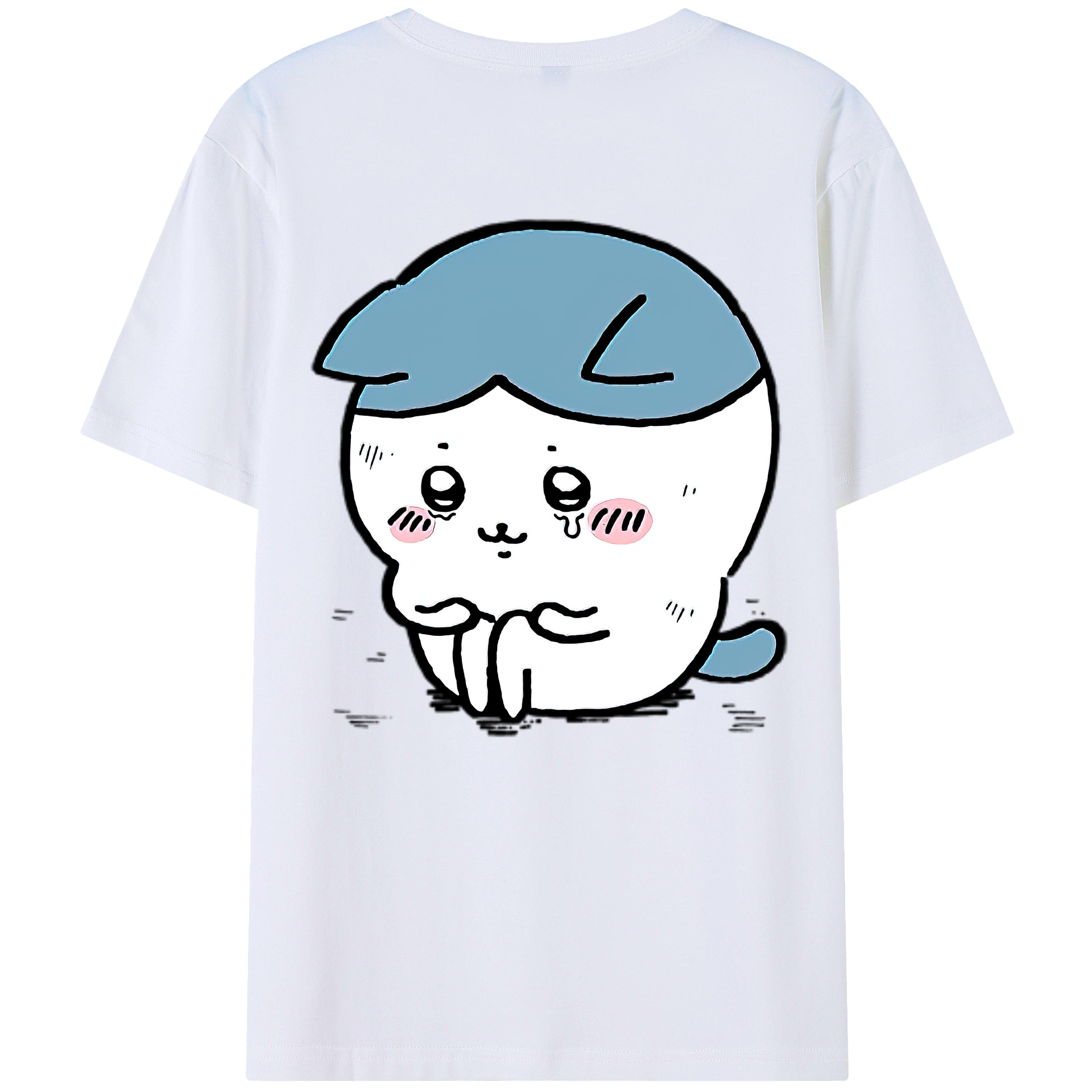 （画像用） ちいかわ ハチワレ Chii-kawa hachiware 綿100％半袖Tシャツ（背面プリント）