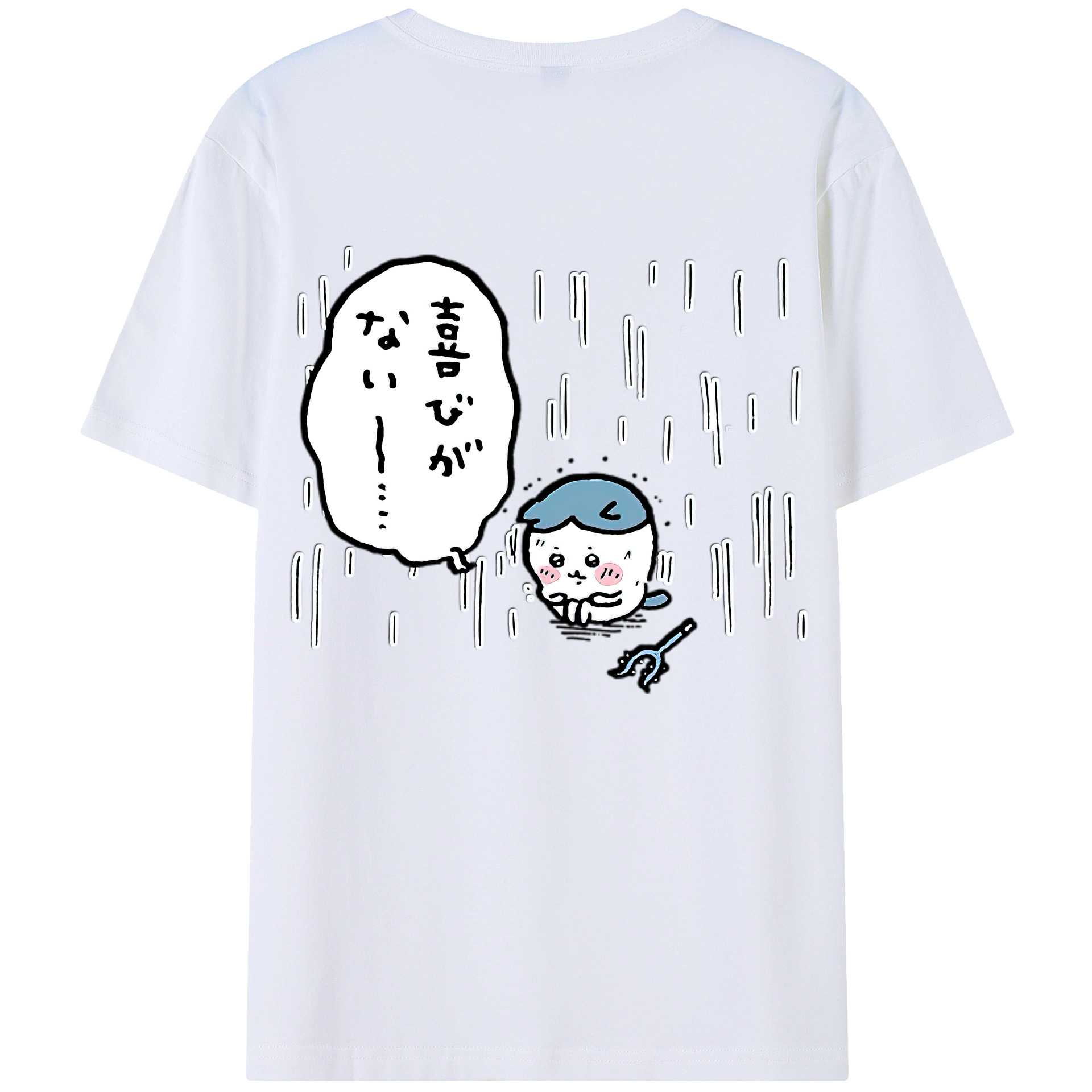 （画像用） ちいかわ ハチワレ Chii-kawa hachiware 綿100％半袖Tシャツ（背面プリント）