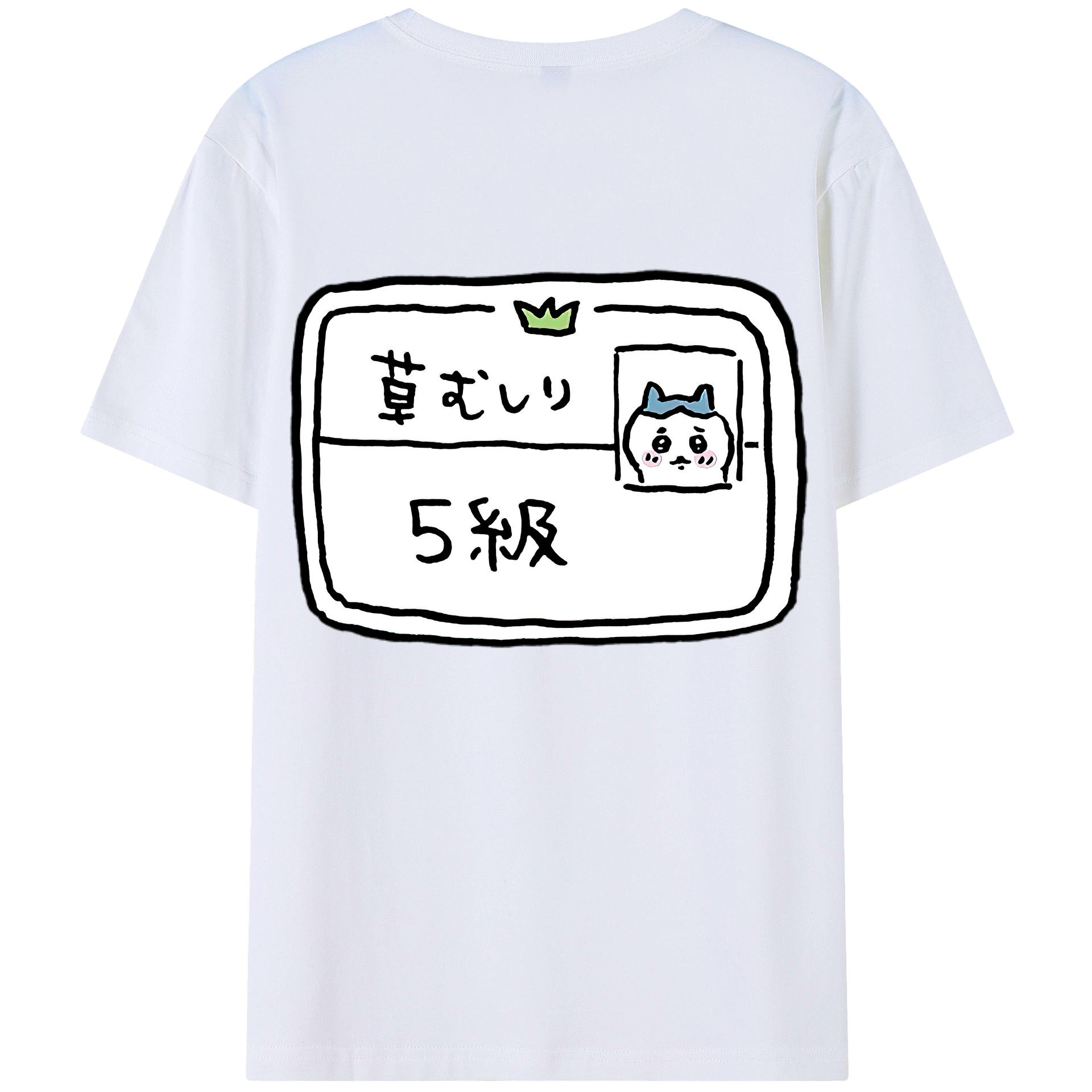 （画像用） ちいかわ ハチワレ Chii-kawa hachiware 綿100％半袖Tシャツ（背面プリント）