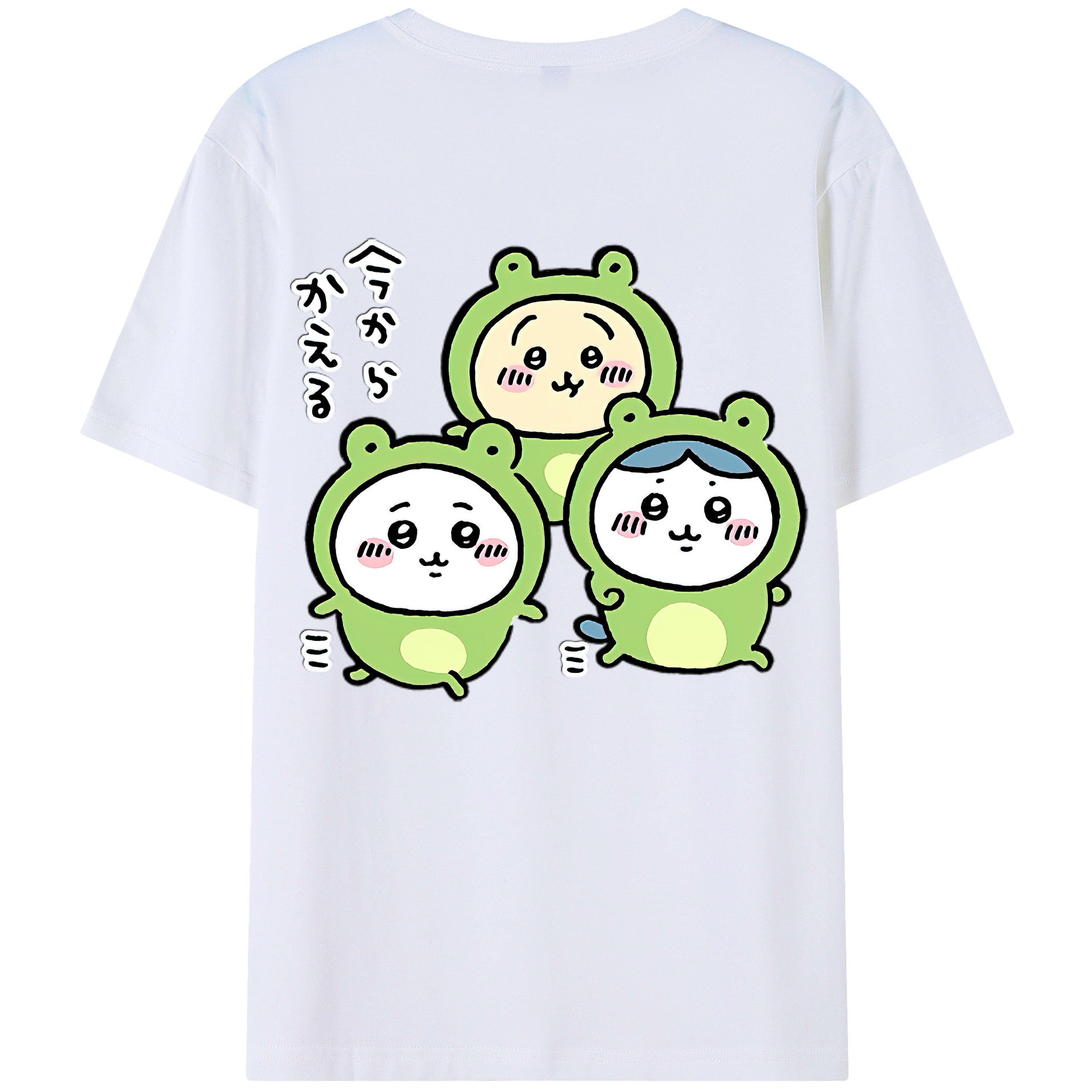 （画像用） ちいかわ ハチワレ Chii-kawa hachiware 綿100％半袖Tシャツ（背面プリント）