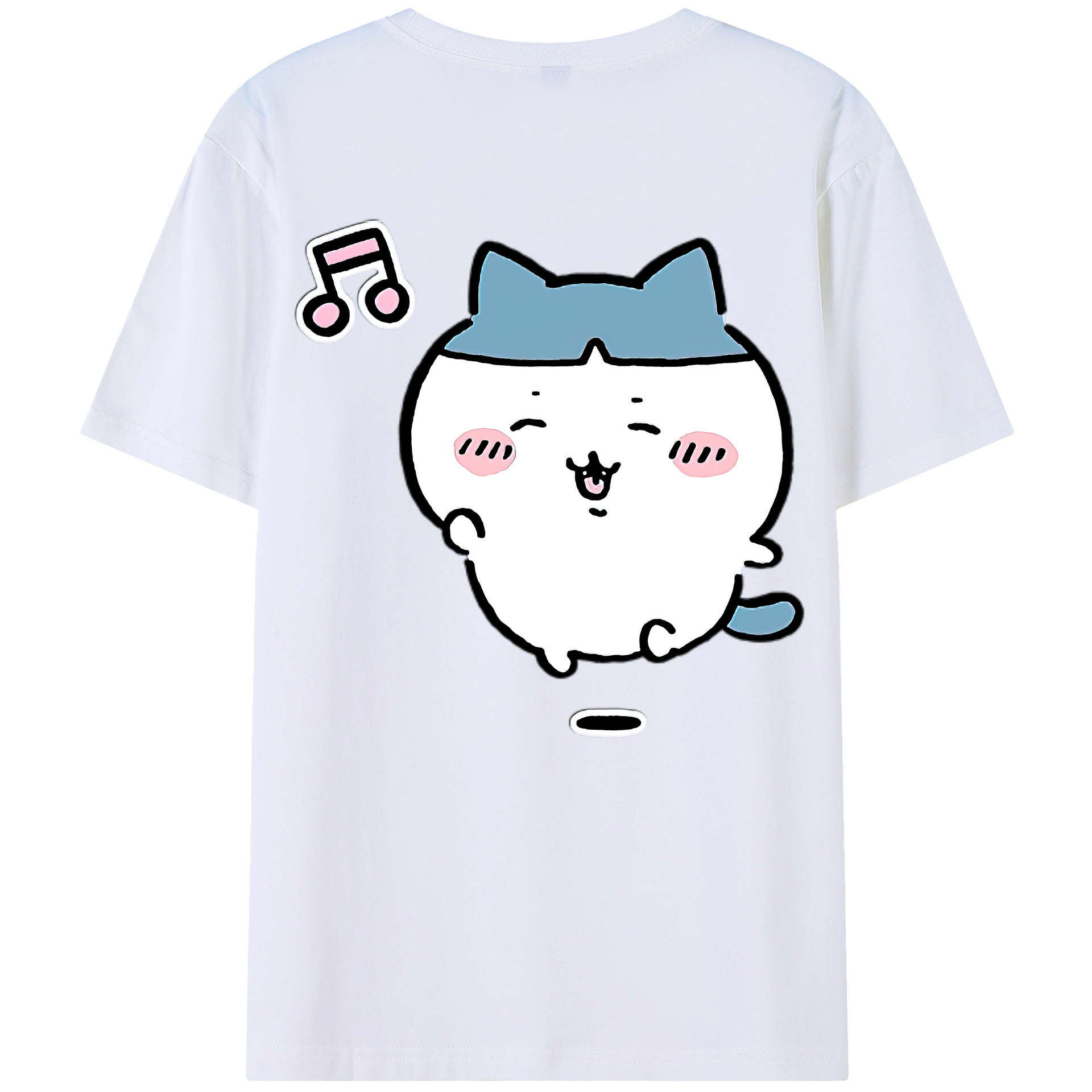 （画像用） ちいかわ ハチワレ Chii-kawa hachiware 綿100％半袖Tシャツ（背面プリント）