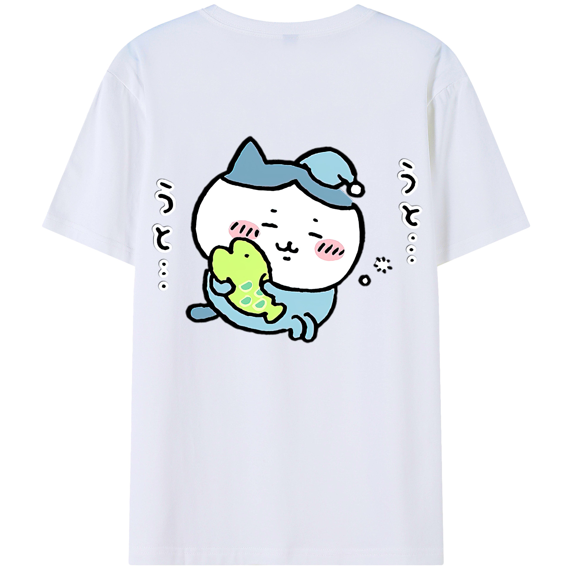 （画像用） ちいかわ ハチワレ Chii-kawa hachiware 綿100％半袖Tシャツ（背面プリント）