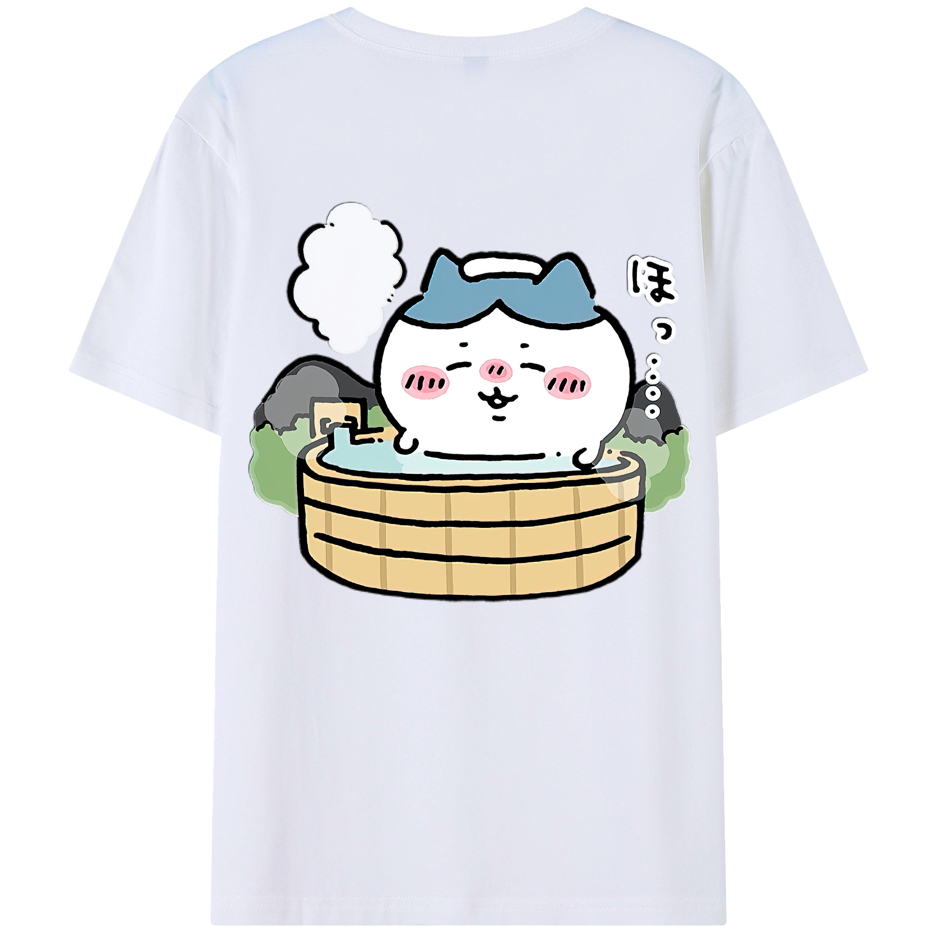 （画像用） ちいかわ ハチワレ Chii-kawa hachiware 綿100％半袖Tシャツ（背面プリント）
