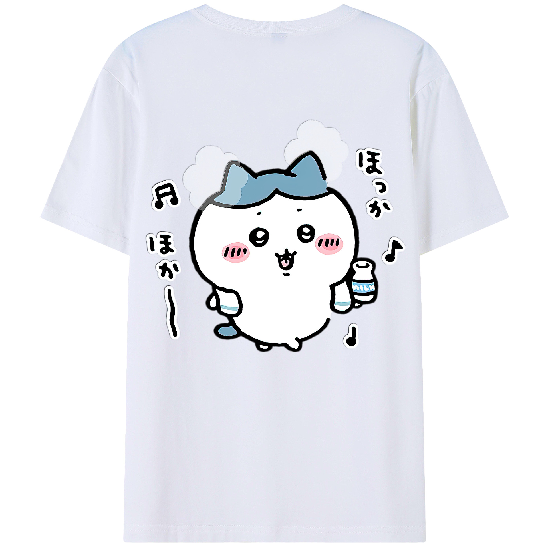 （画像用） ちいかわ ハチワレ Chii-kawa hachiware 綿100％半袖Tシャツ（背面プリント）