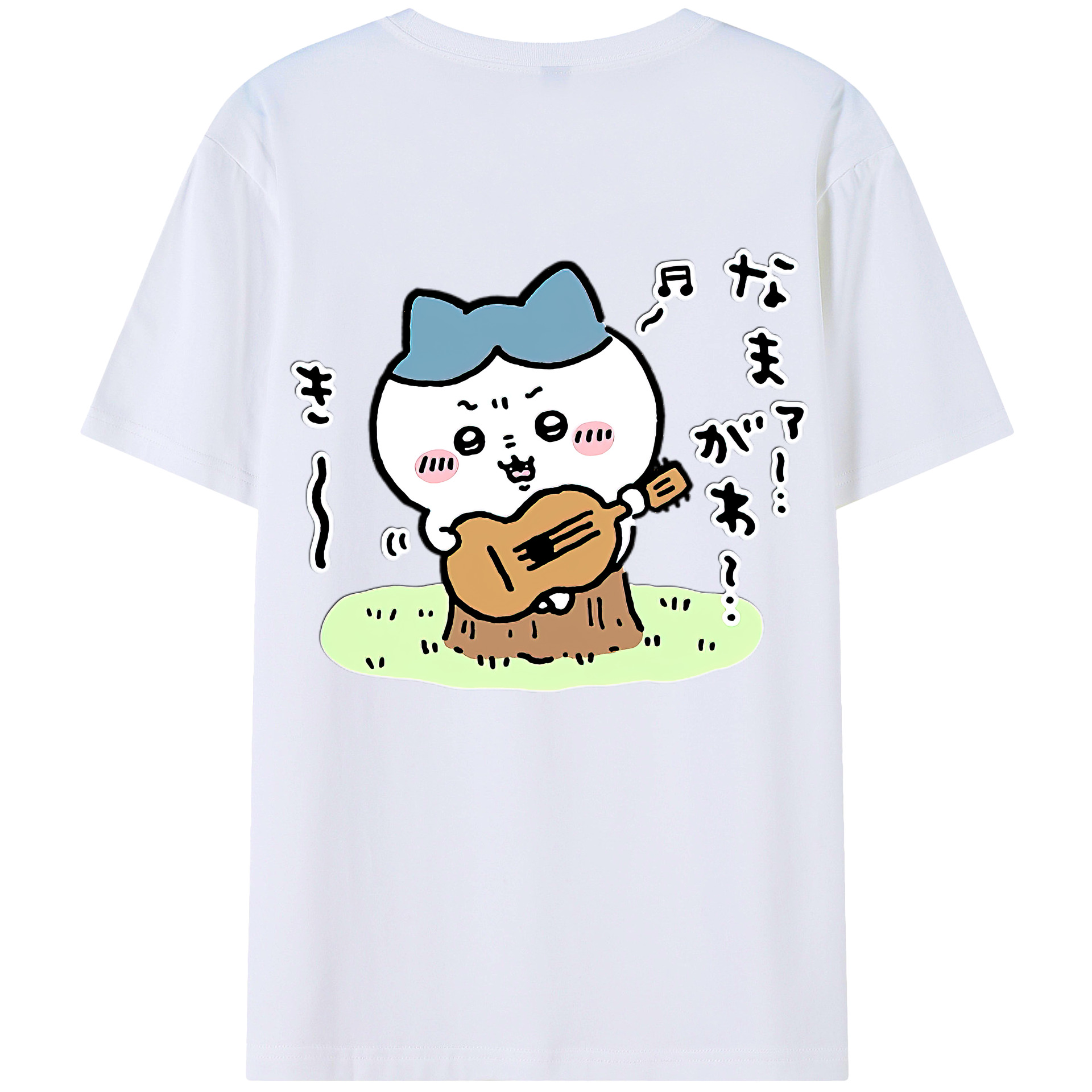 （画像用） ちいかわ ハチワレ Chii-kawa hachiware 綿100％半袖Tシャツ（背面プリント）