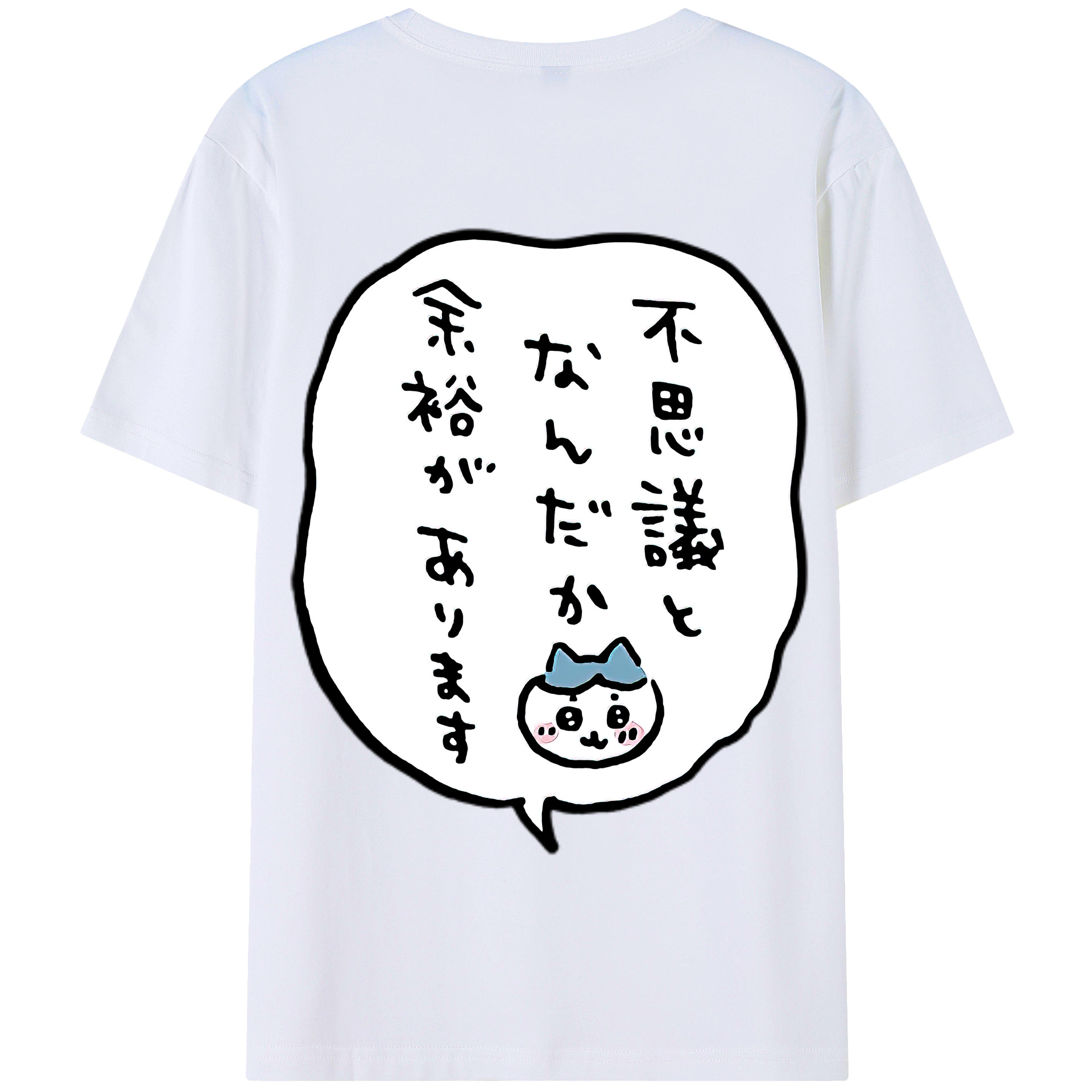 （画像用） ちいかわ ハチワレ Chii-kawa hachiware 綿100％半袖Tシャツ（背面プリント）