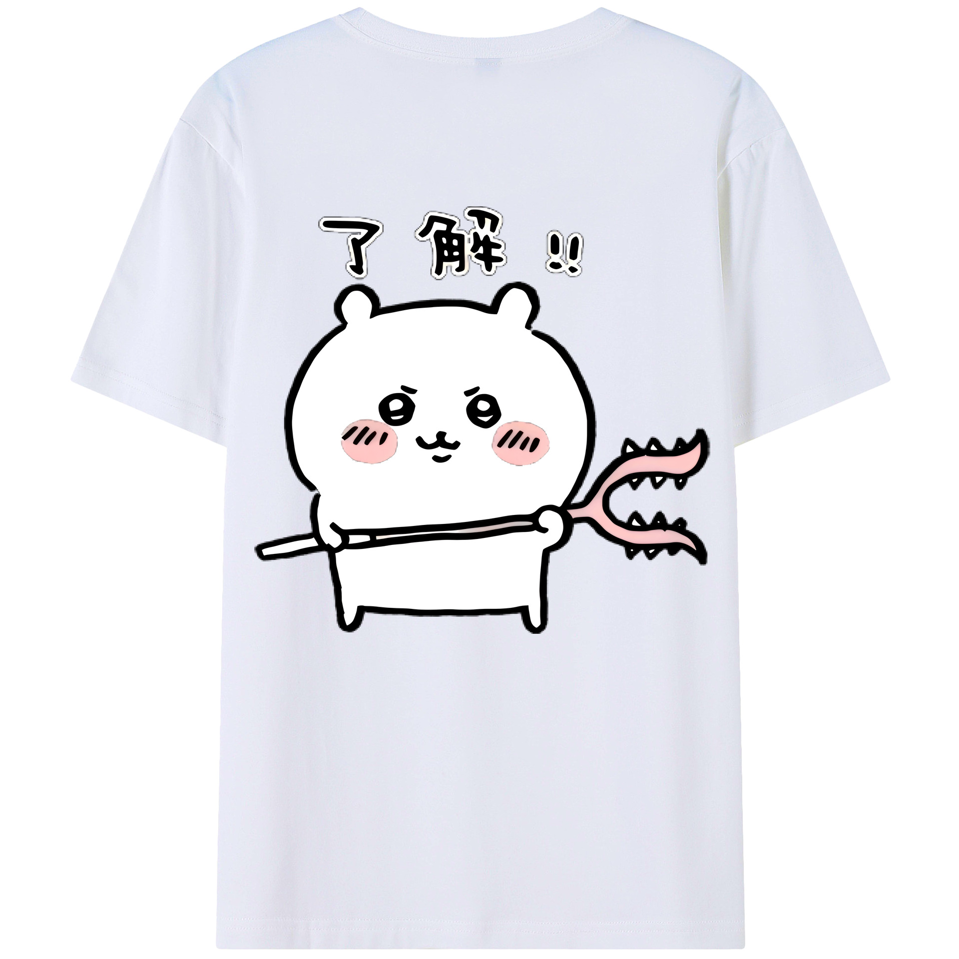 （画像用） ちいかわ ちいかわ Chii-kawa chiikawa 綿100％半袖Tシャツ（背面プリント）