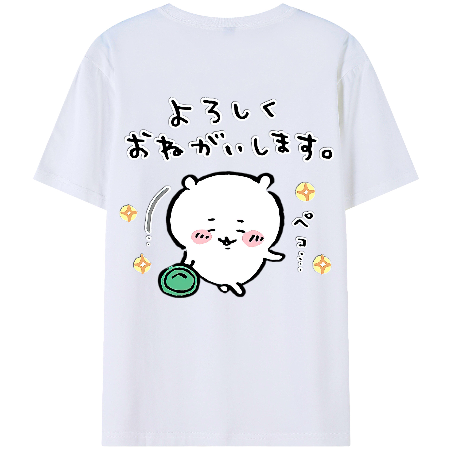 （画像用） ちいかわ ちいかわ Chii-kawa chiikawa 綿100％半袖Tシャツ（背面プリント）
