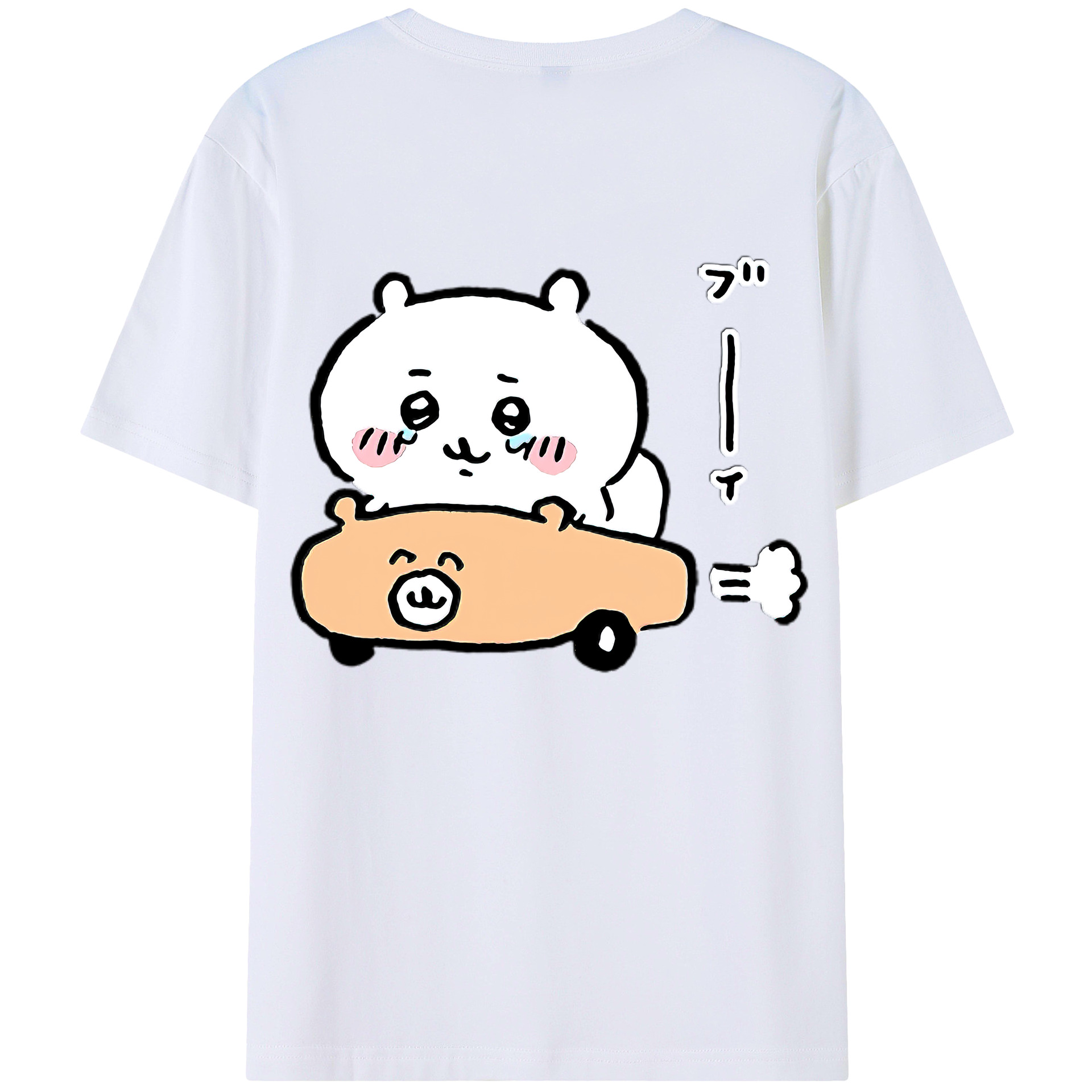 （画像用） ちいかわ ちいかわ Chii-kawa chiikawa 綿100％半袖Tシャツ（背面プリント）
