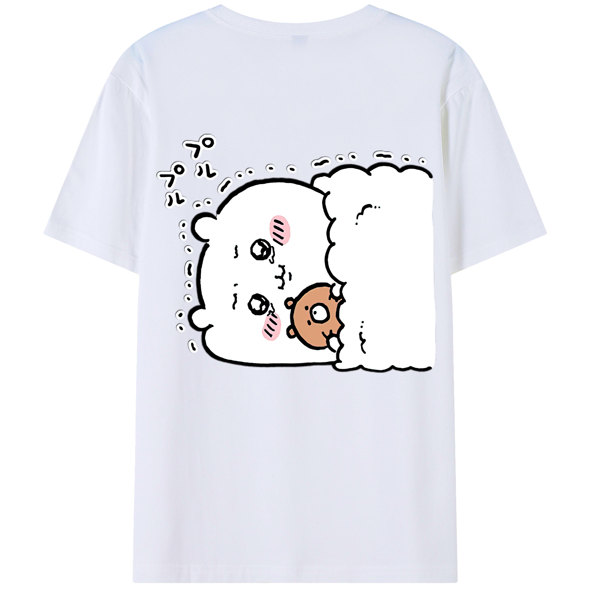 （画像用） ちいかわ ちいかわ Chii-kawa chiikawa 綿100％半袖Tシャツ（背面プリント）