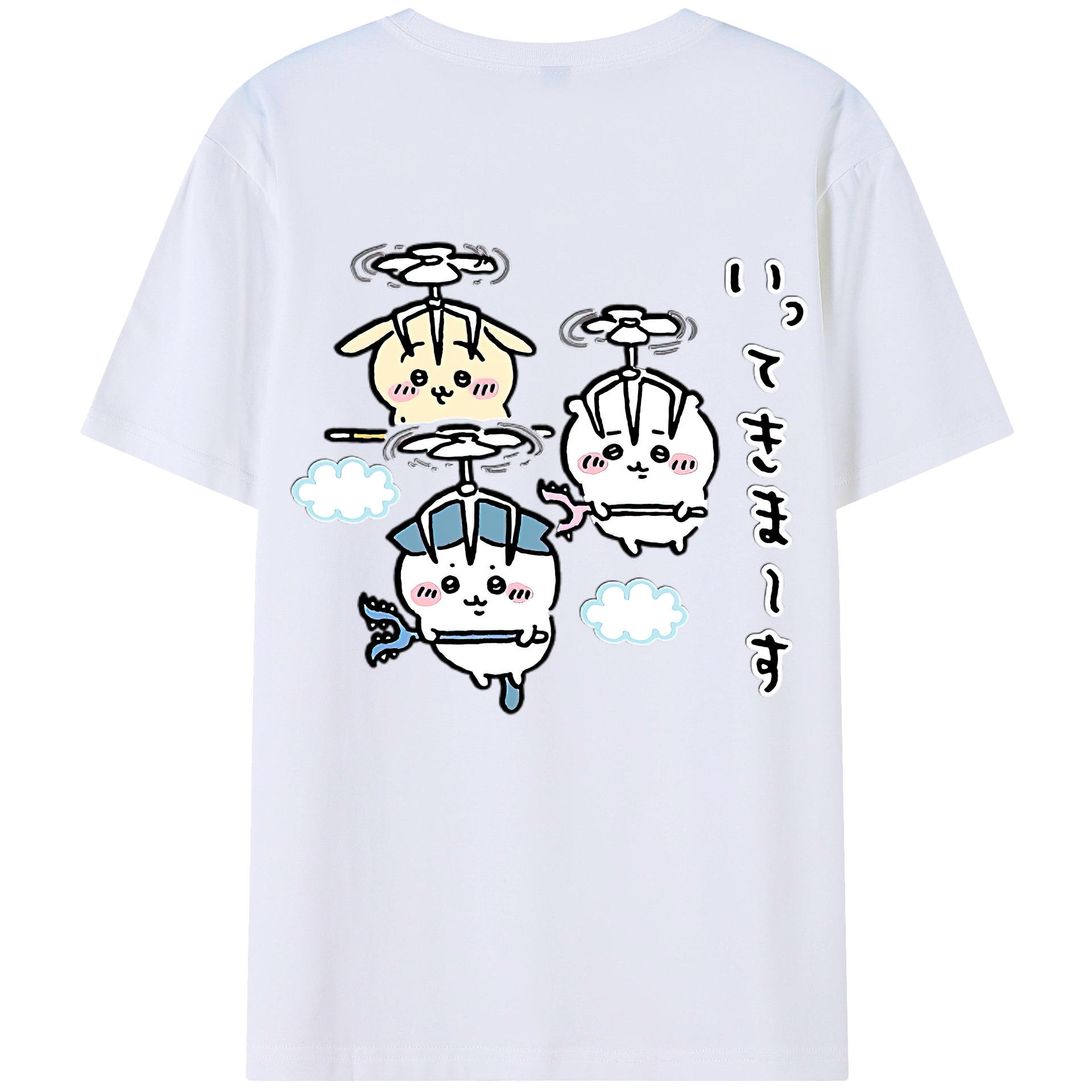 （画像用） ちいかわ ちいかわ Chii-kawa chiikawa 綿100％半袖Tシャツ（背面プリント）