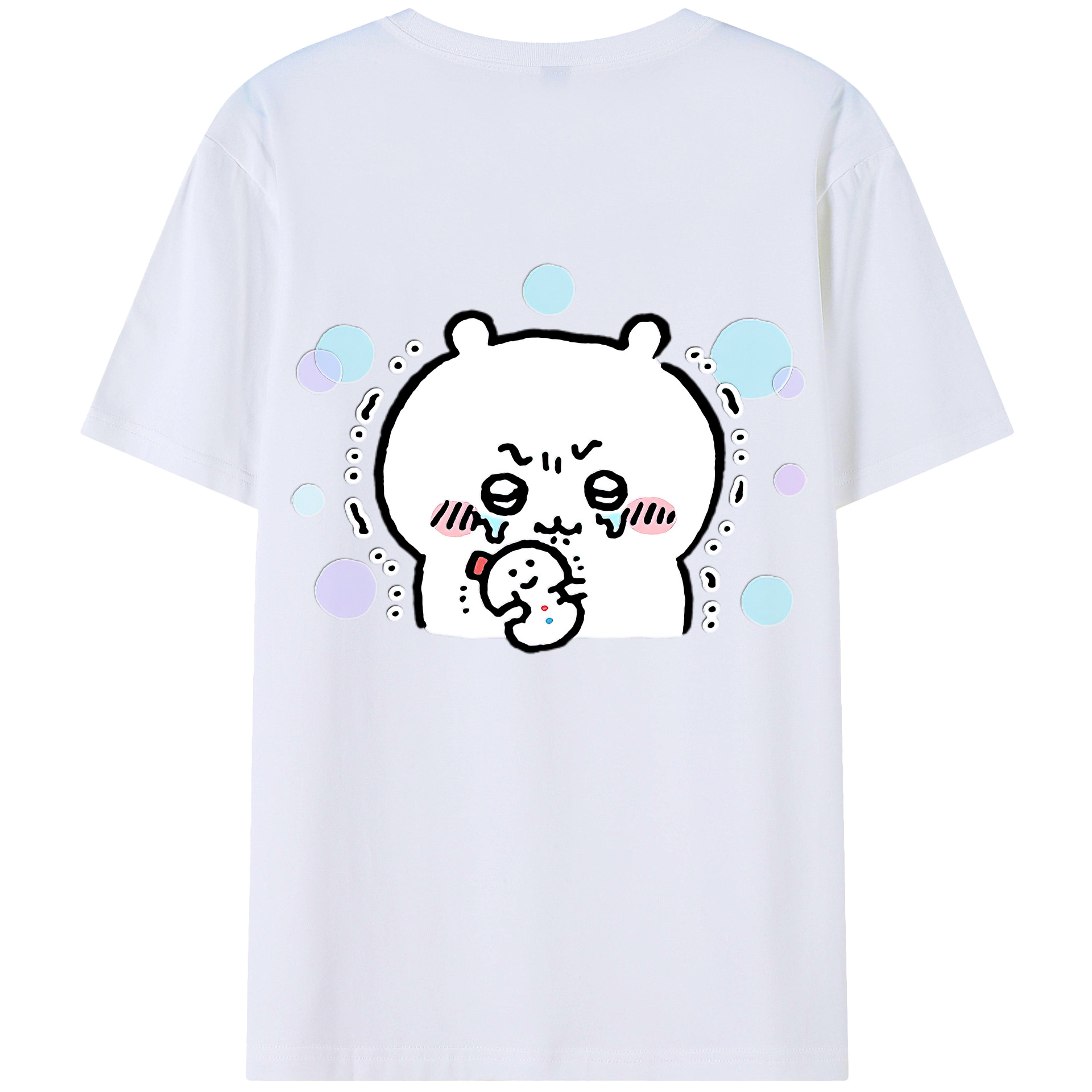 （画像用） ちいかわ ちいかわ Chii-kawa chiikawa 綿100％半袖Tシャツ（背面プリント）