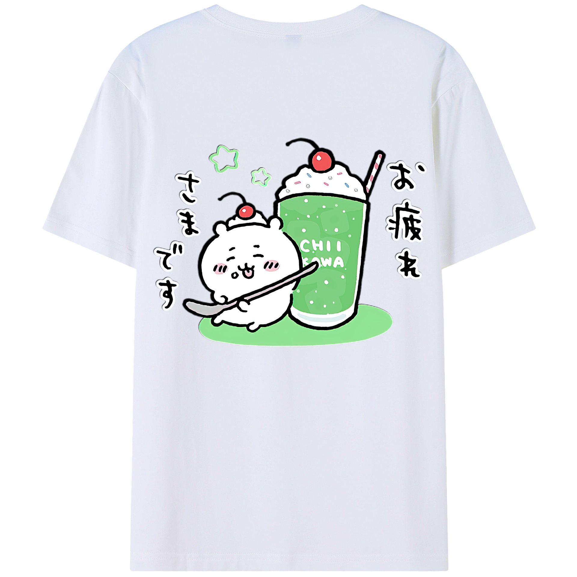 （画像用） ちいかわ ちいかわ Chii-kawa chiikawa 綿100％半袖Tシャツ（背面プリント）