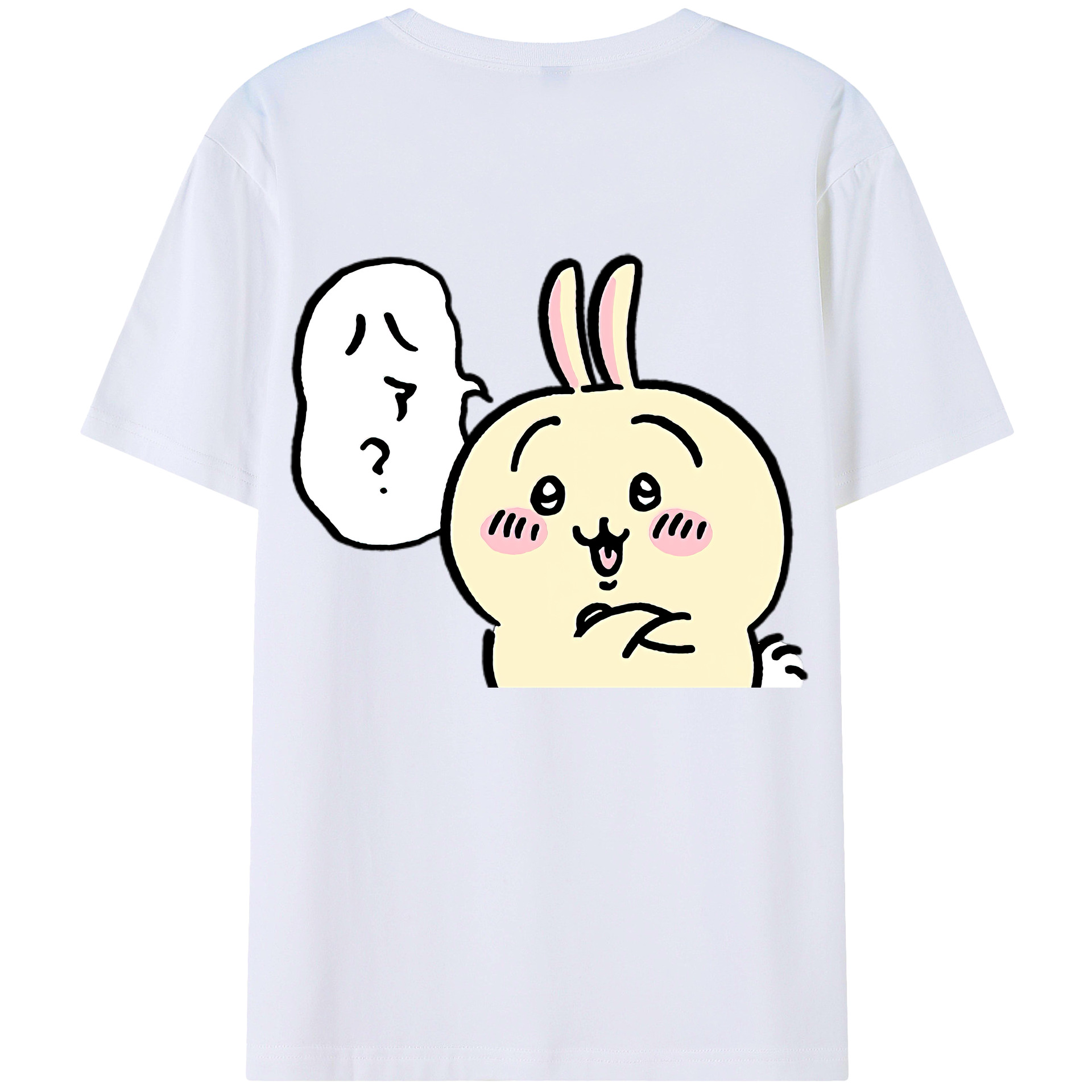 （画像用） ちいかわ うさぎ Chii-kawa usagi 綿100％半袖Tシャツ（背面プリント）